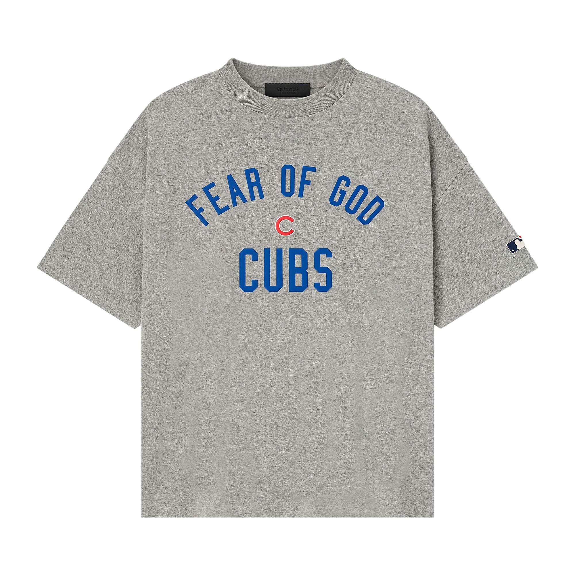 Pre-owned Essentials Fear Of God Cubs 90s Tee 'concrete Heather' | Grey | Men's Size S In Gray