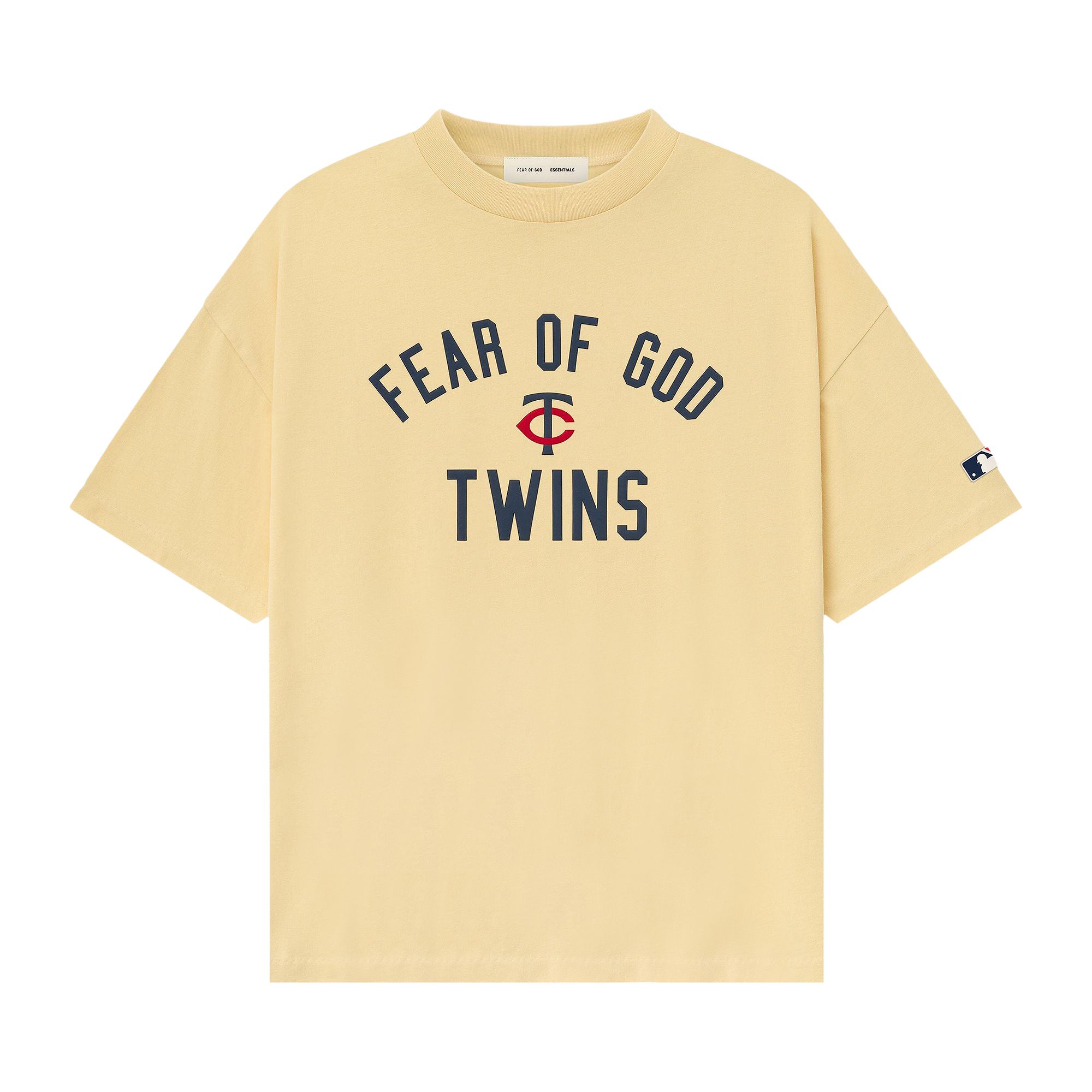 Pre-owned Essentials Fear Of God Twins 90s Tee 'italian Straw' | Yellow | Men's Size Xs