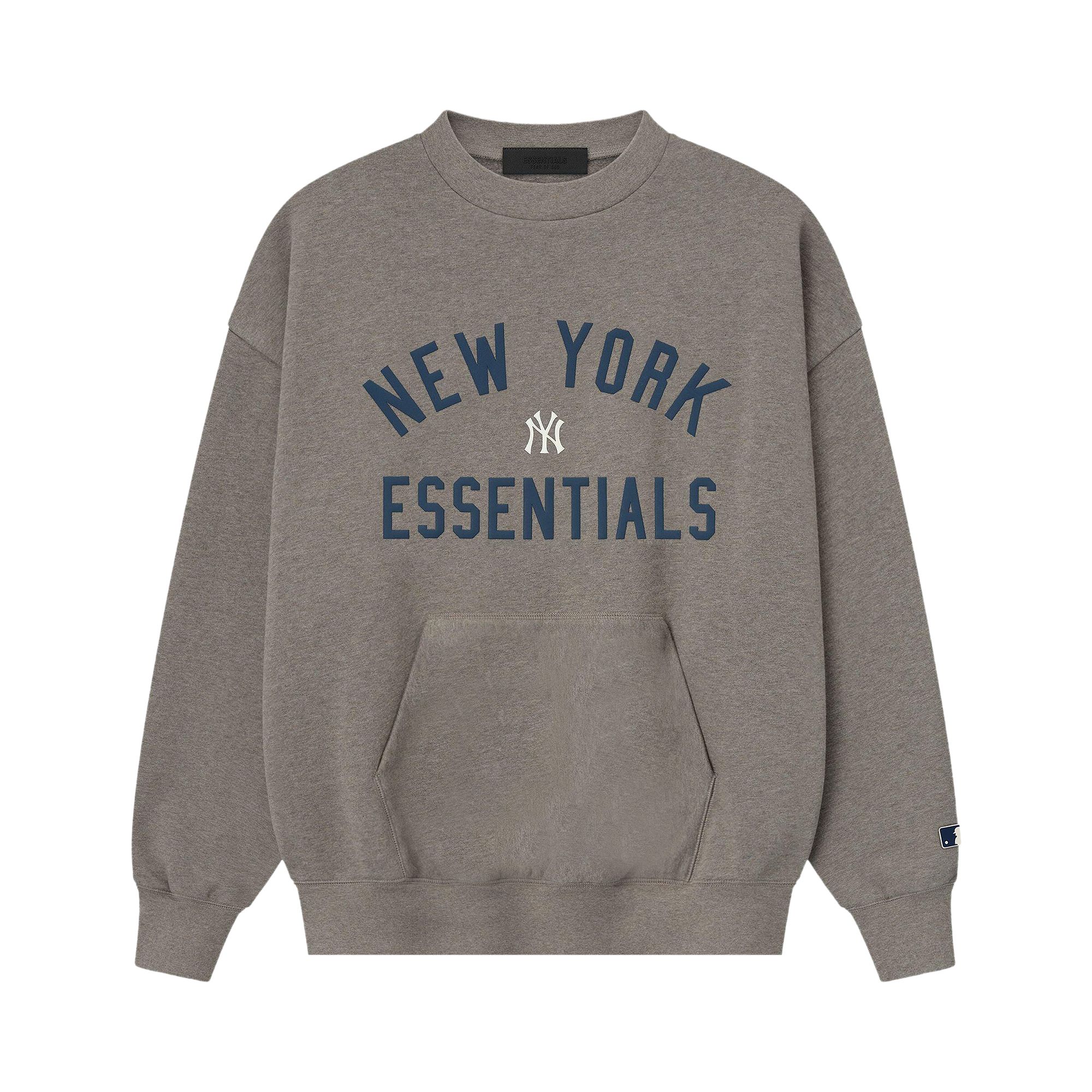 Pre-owned Essentials Fear Of God Yankees Sport Crewneck 'homestead Heather' | Grey | Men's Size Xxl In Gray
