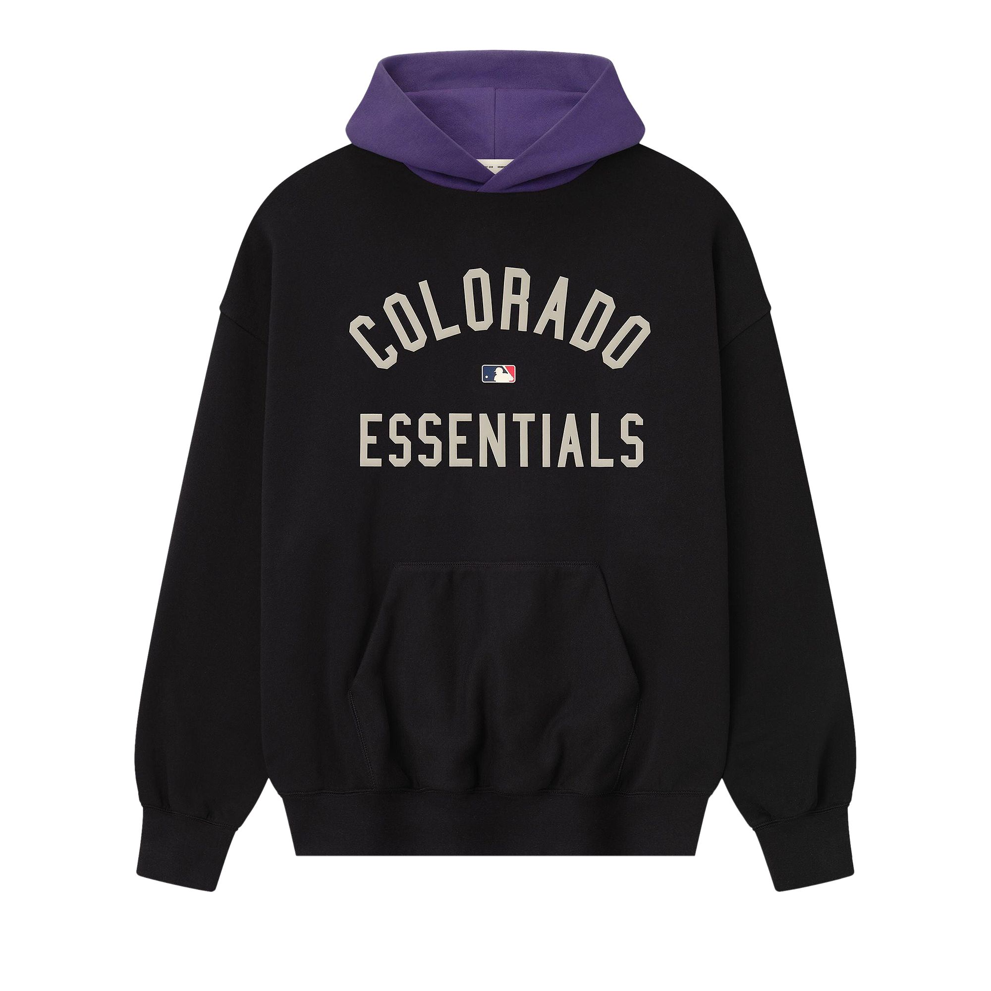 Pre-owned Essentials Fear Of God Rockies Sport Hoodie 'vintage Black/purple Reign' | Men's Size Xxl