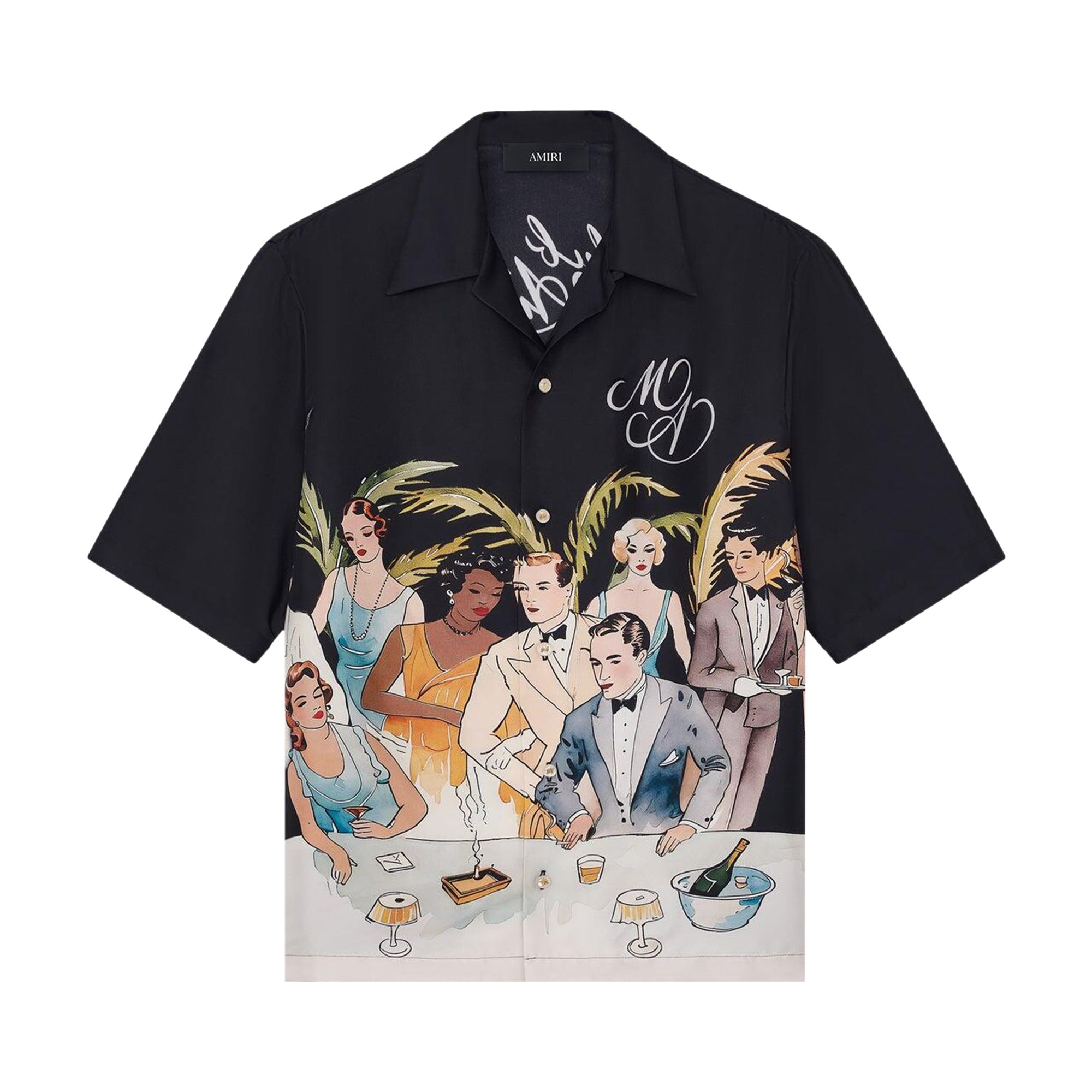 Pre-owned Amiri Bar Scene Bowling Shirt 'black' | Men's Size Xl