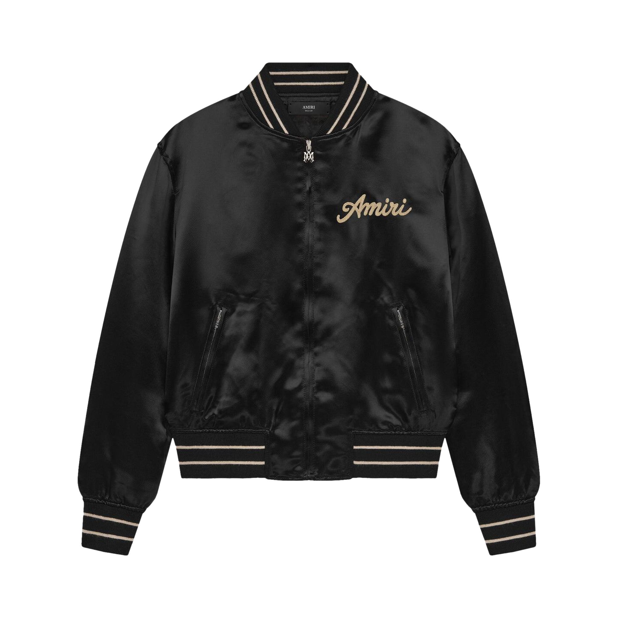 Pre-owned Amiri Club Satin Bomber Jacket 'black' | Men's Size L
