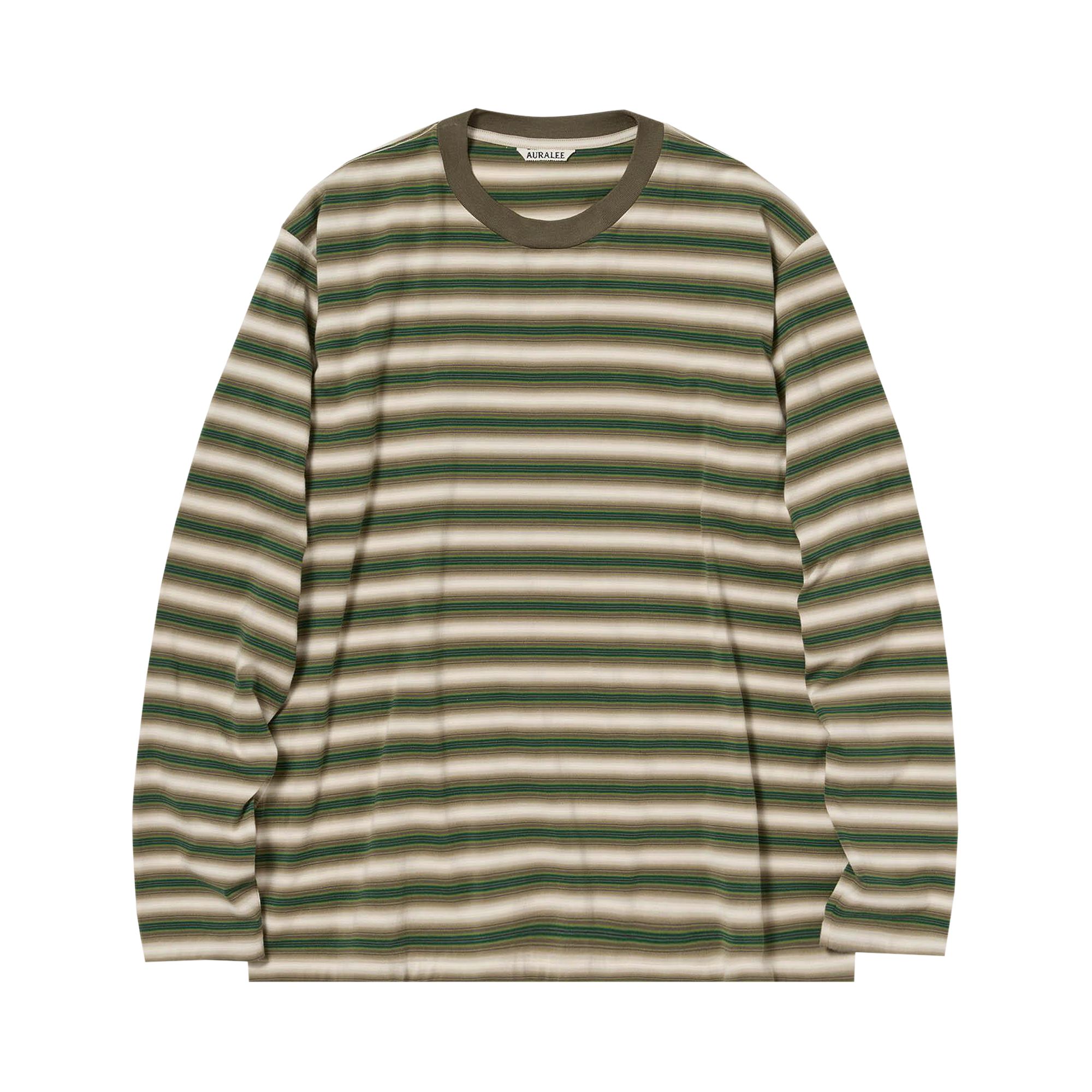 Pre-owned Auralee Gradient Stripe Jersey Long-sleeve Tee 'fade Brown Stripe' | Men's Size 5
