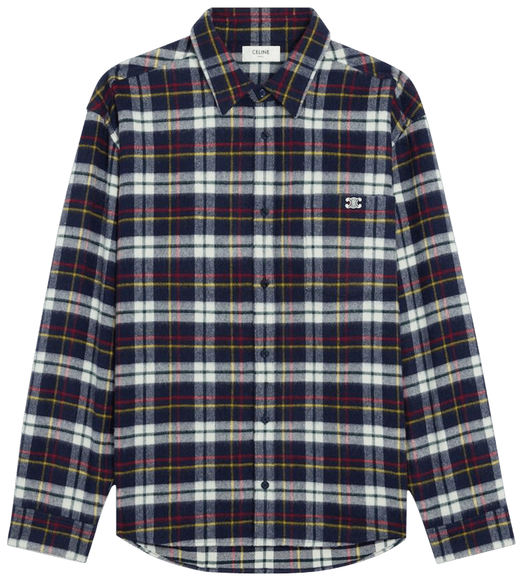 トップス CELINE 21AW Checked Wool Loose Shirts Celine // Plaid Shirt – VSP Consignment