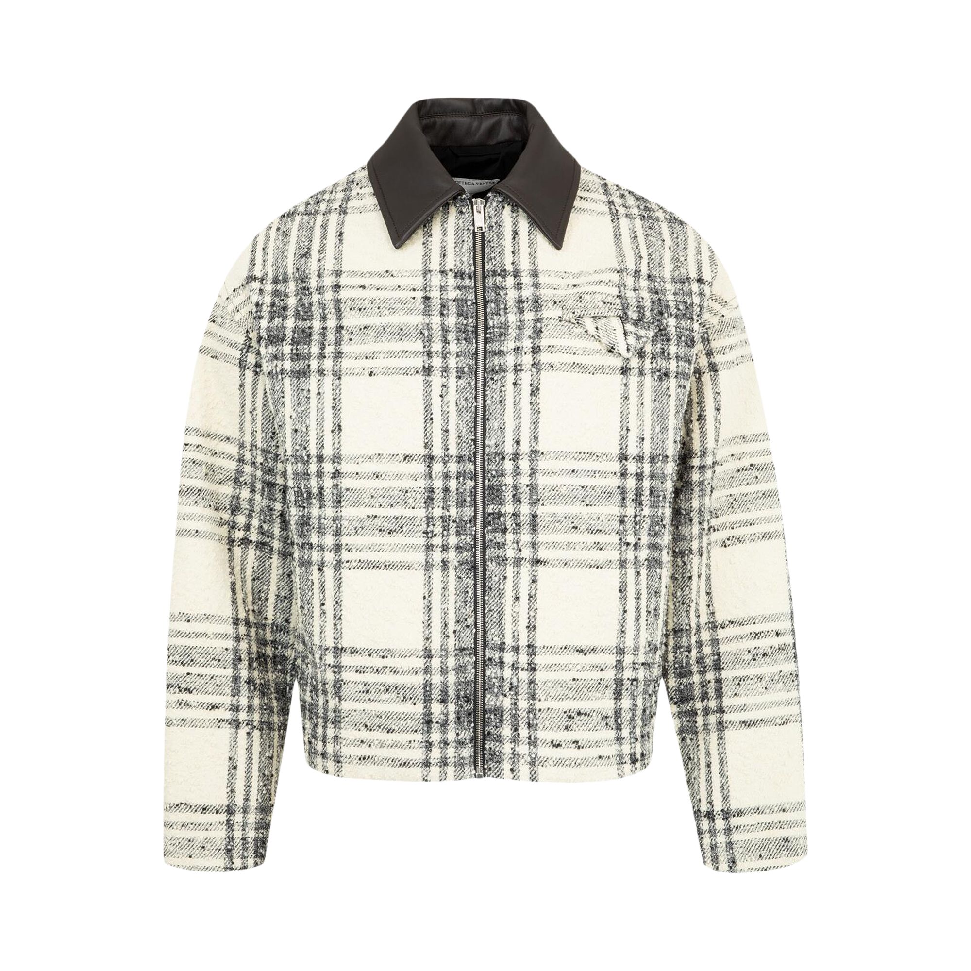 Pre-owned Bottega Veneta Plaid Blouson 'cream/charcoal' | Men's Size 52 In White