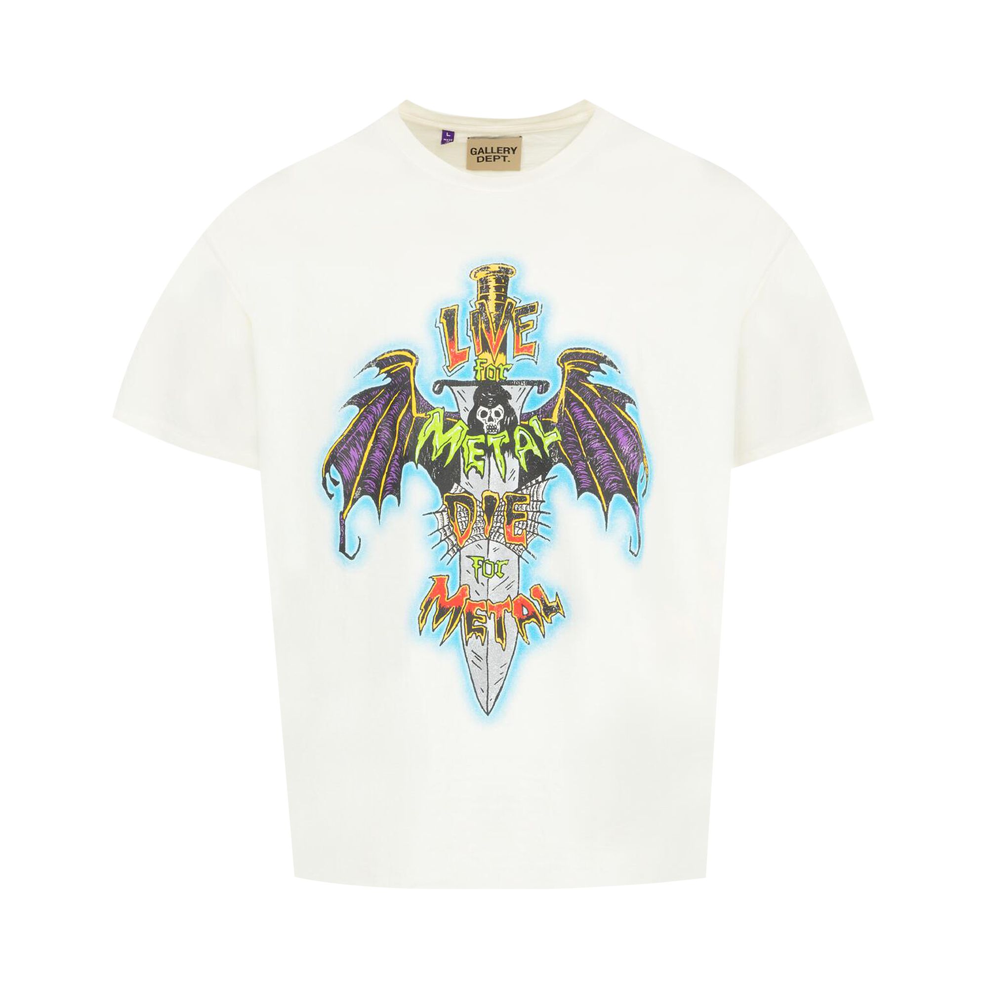 Pre-owned Gallery Dept. Live For Metal Tee 'light Archival White' | Men's Size M