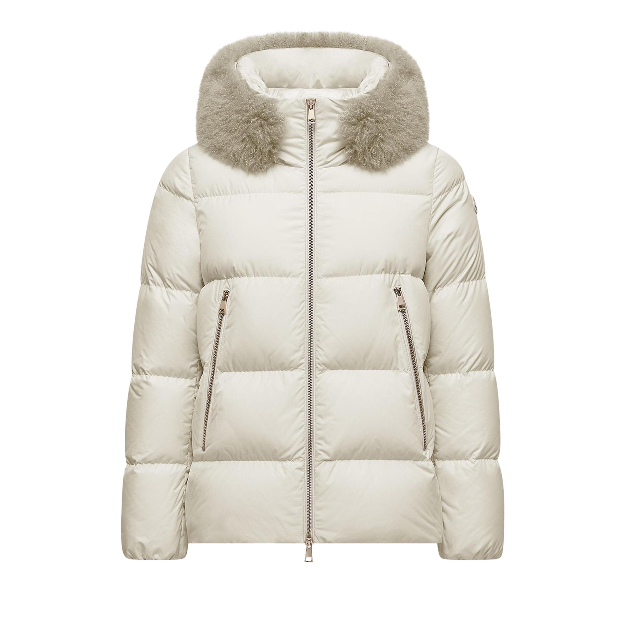 Pre-owned Moncler Laichefur Short Parka 'cream' | Women's Size 0 In White
