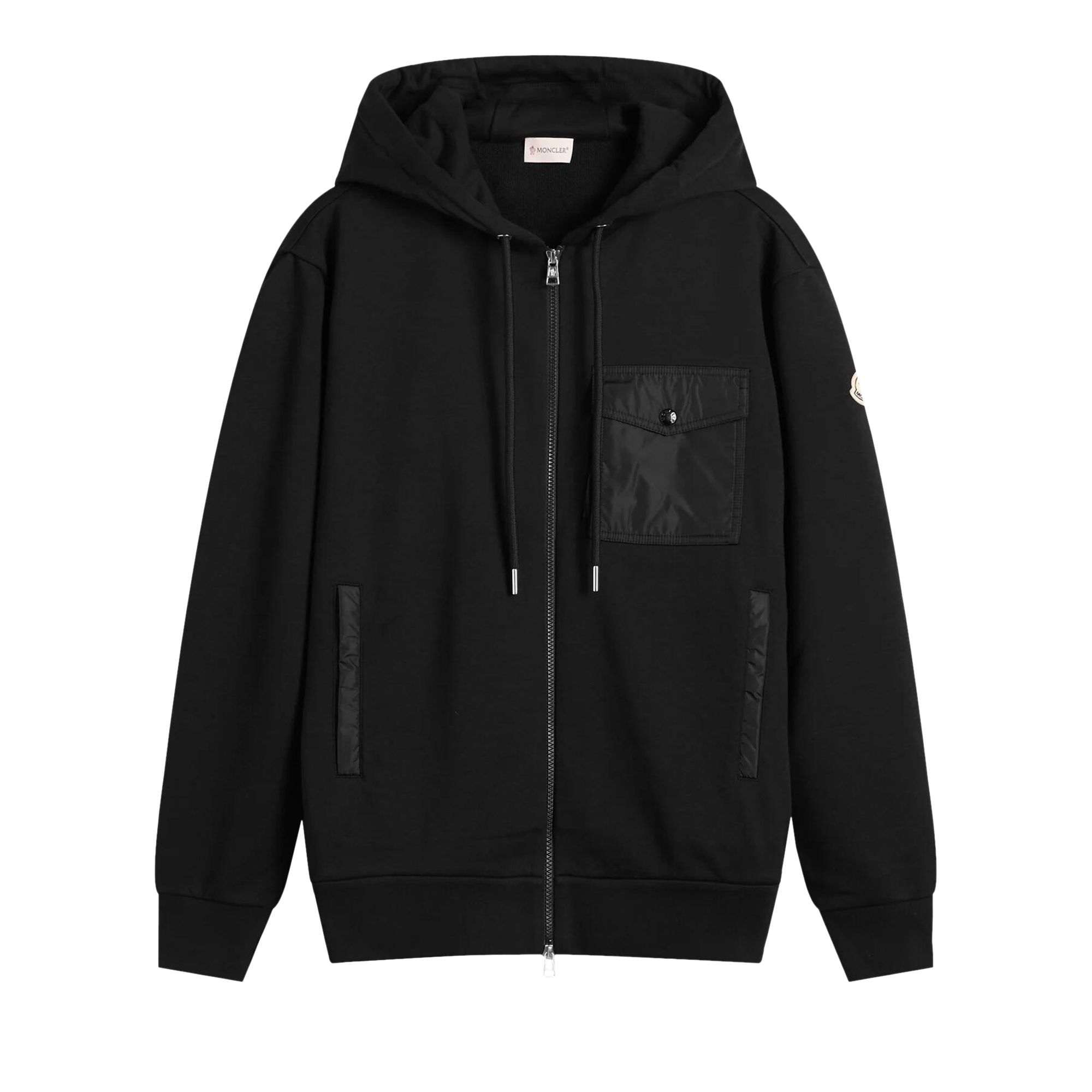 Pre-owned Moncler Zip Through Patch Hoodie 'black' | Men's Size Xxl