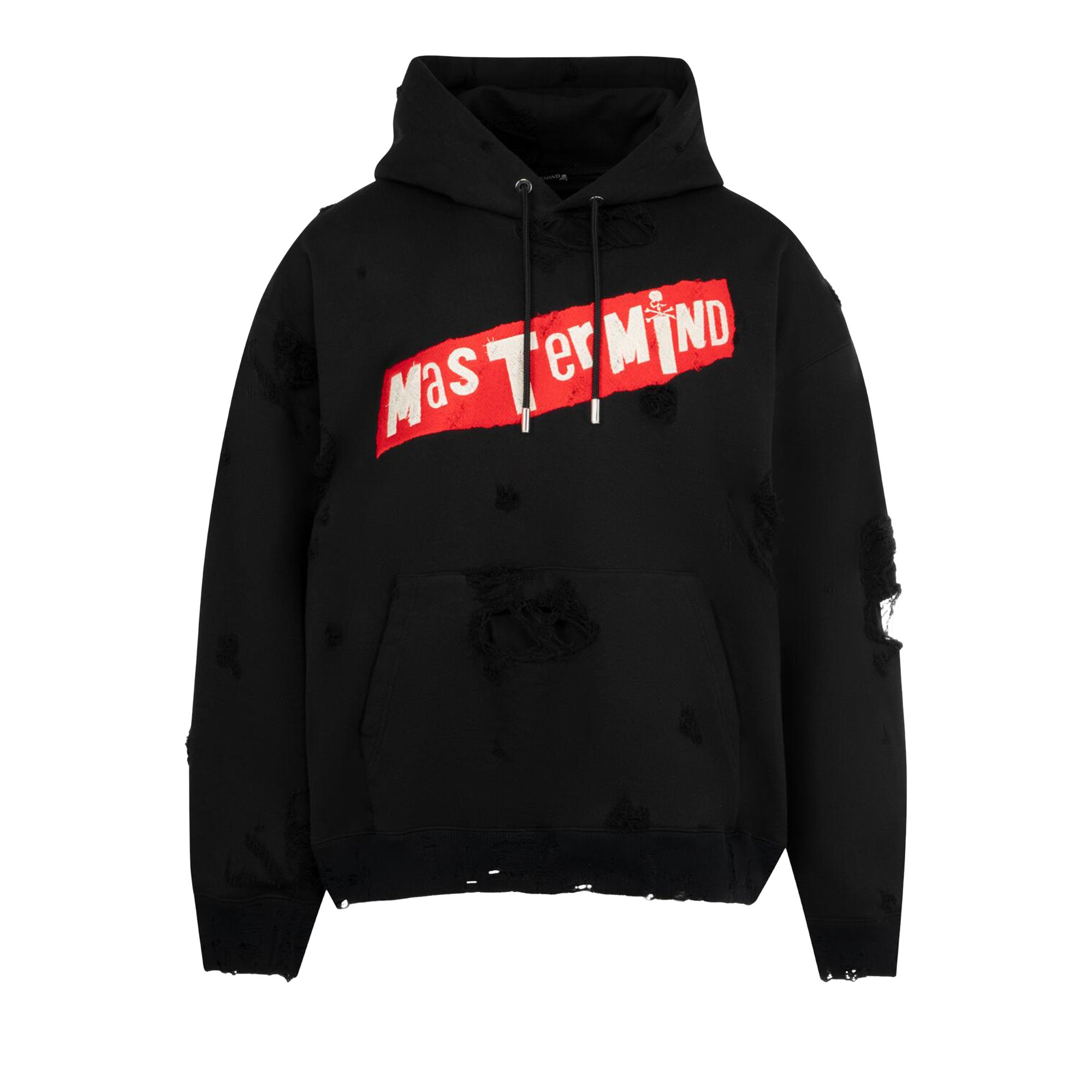 Pre-owned Mastermind Japan Mastermind Distressed Hoodie 'black' | Men's Size L