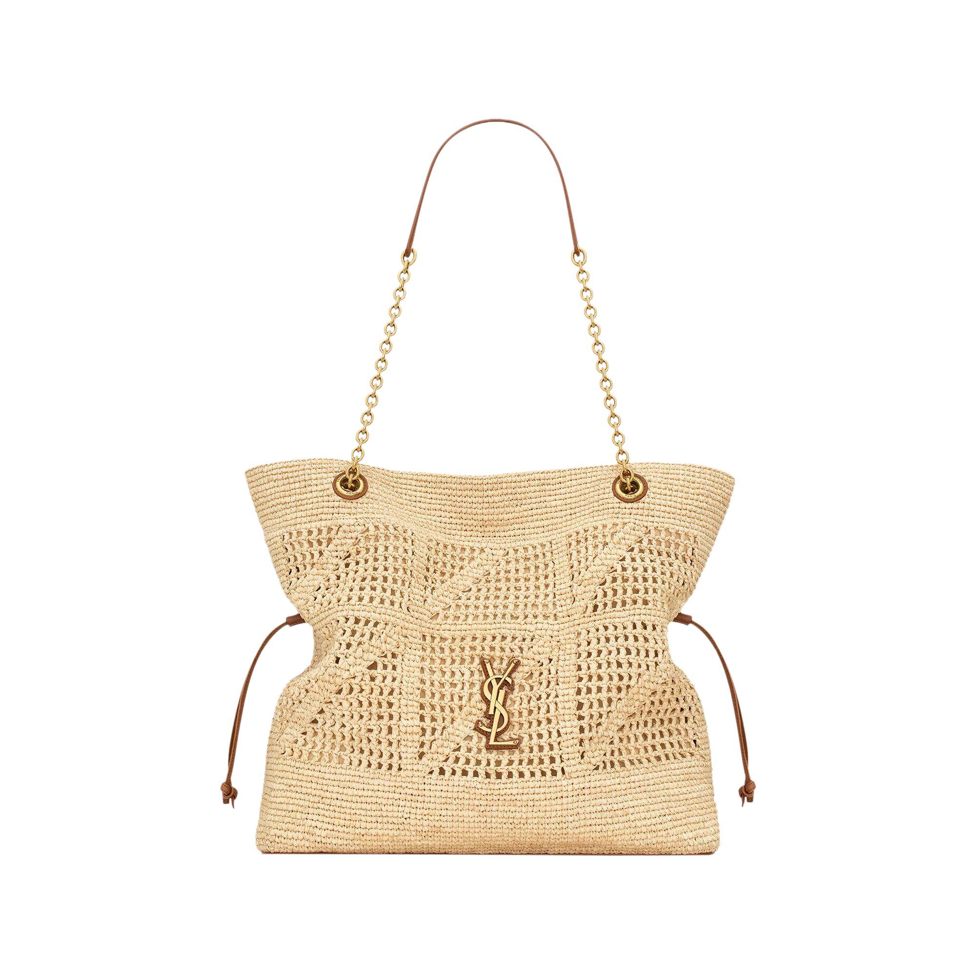 Pre-owned Saint Laurent Jamie Shopping In Raffia 'pale Brown/bri/ebony' | Women's Size Onesize