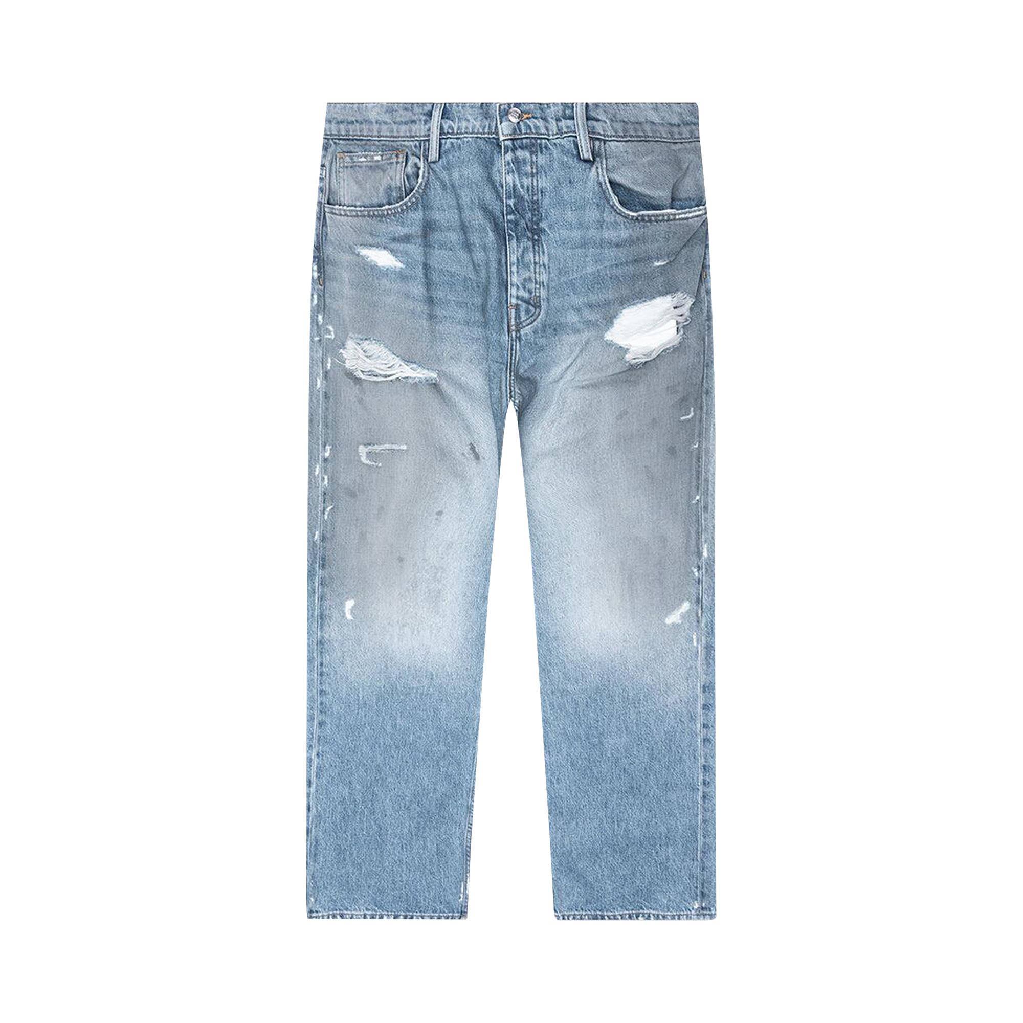 Pre-owned Nahmias Dirty Wash Baggy Jeans 'dirty Wash' | Blue | Men's Size 38