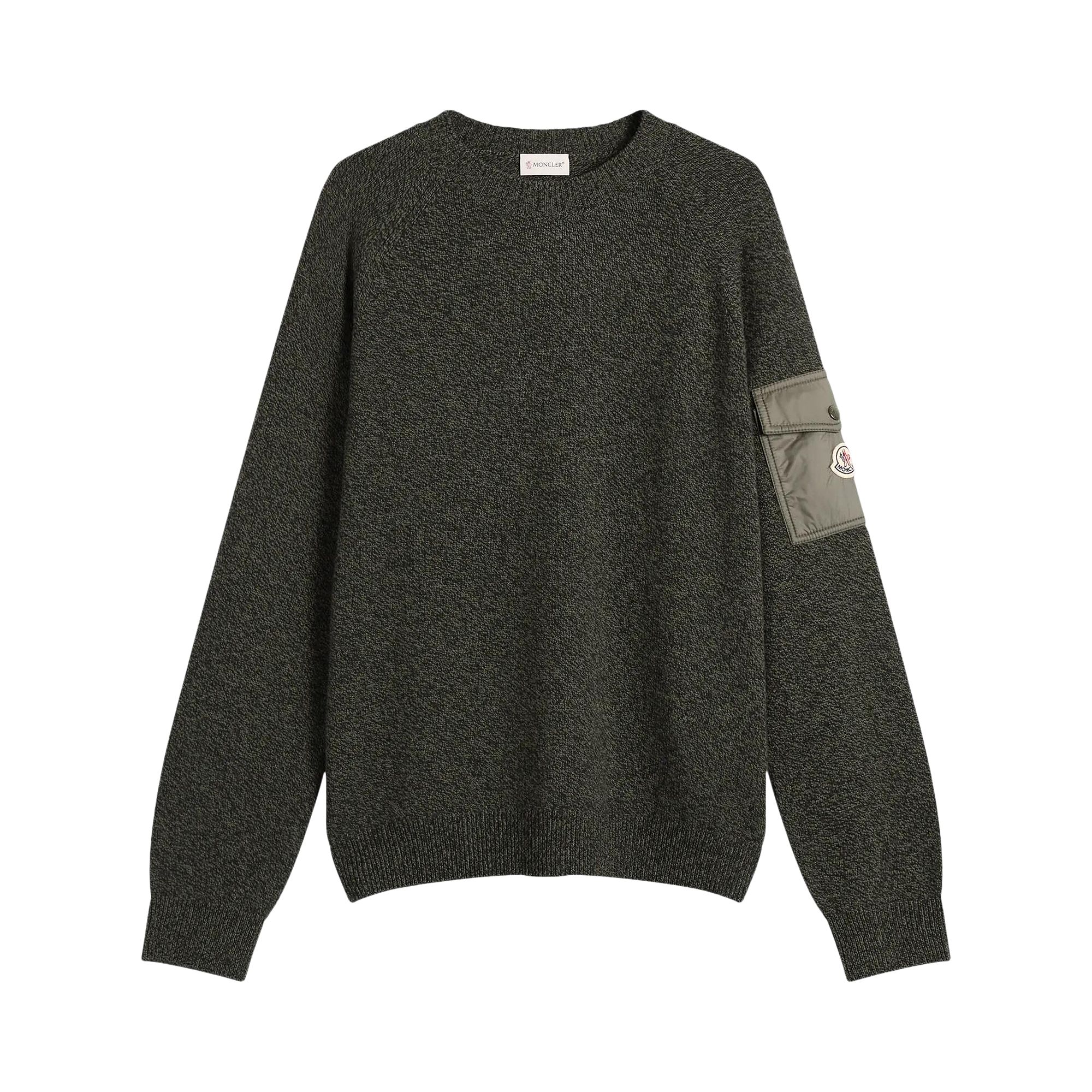 Pre-owned Moncler Wool Cashmere Mouline Crew Neck Jumper 'green' | Men's Size Xxl