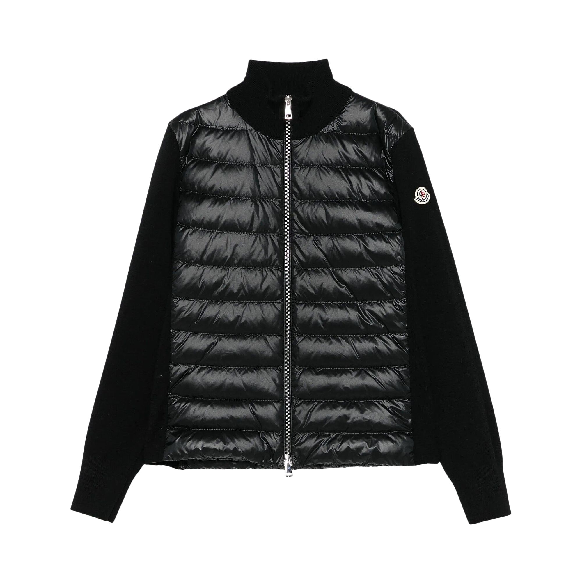 Pre-owned Moncler Wool Zip Up Puffer Jacket 'black' | Women's Size L