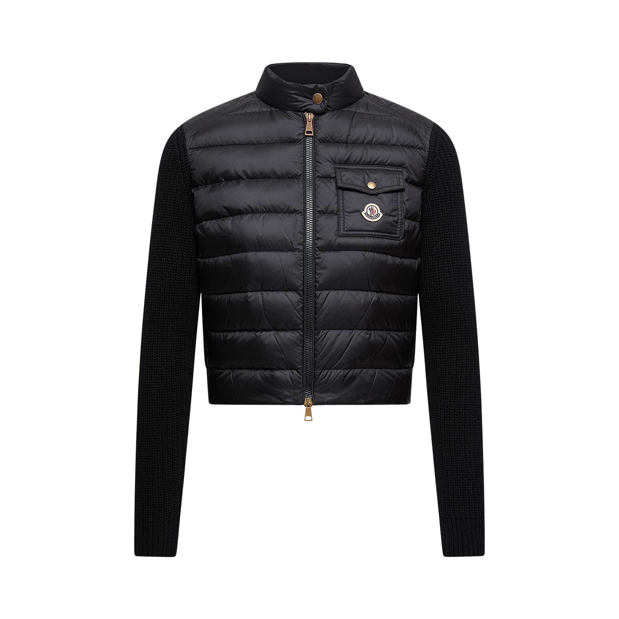 Pre-owned Moncler Padded Wool Zip-up Cardigan 'black' | Women's Size M
