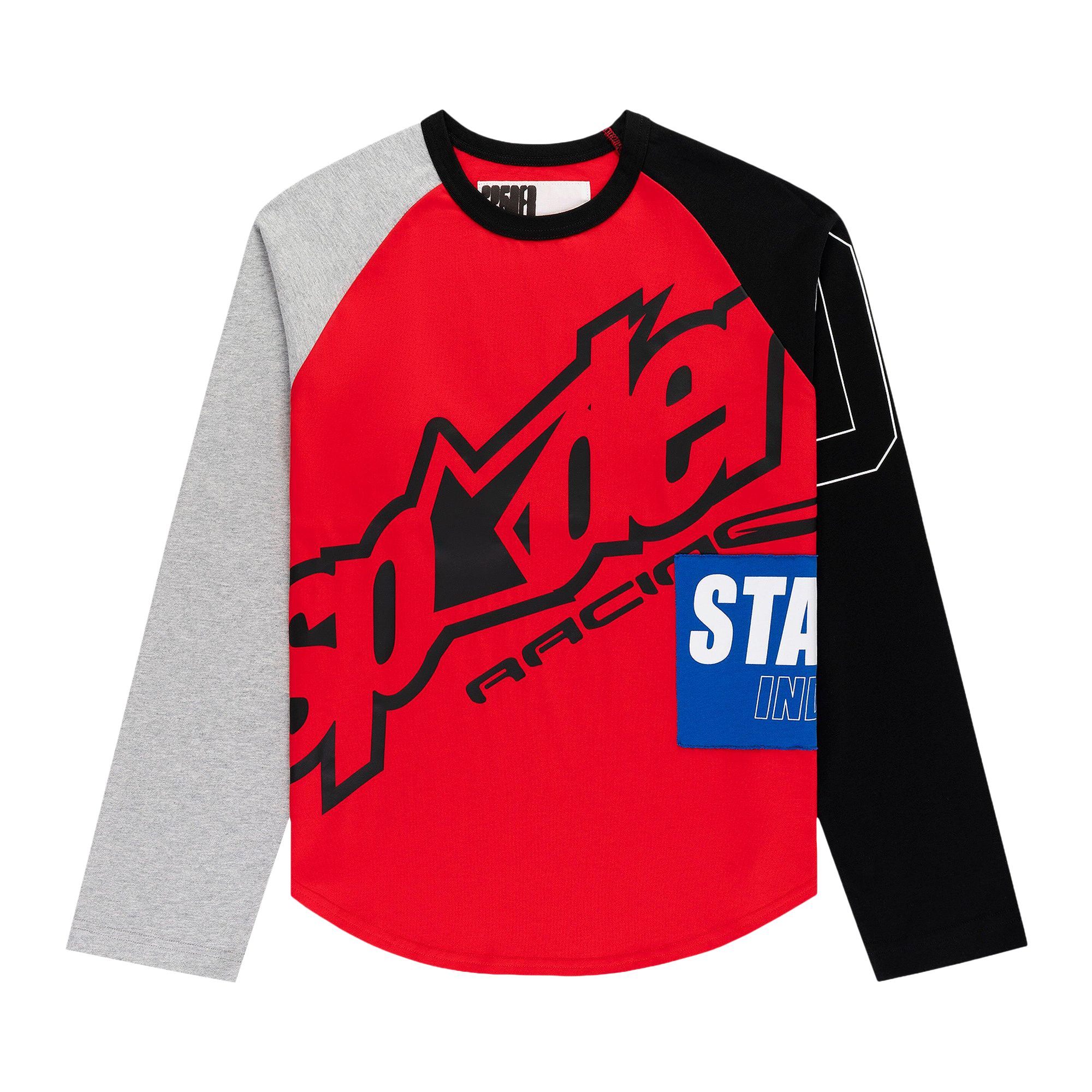Pre-owned Sp5der Rally Raglan Long-sleeve 'red' | Men's Size Xs