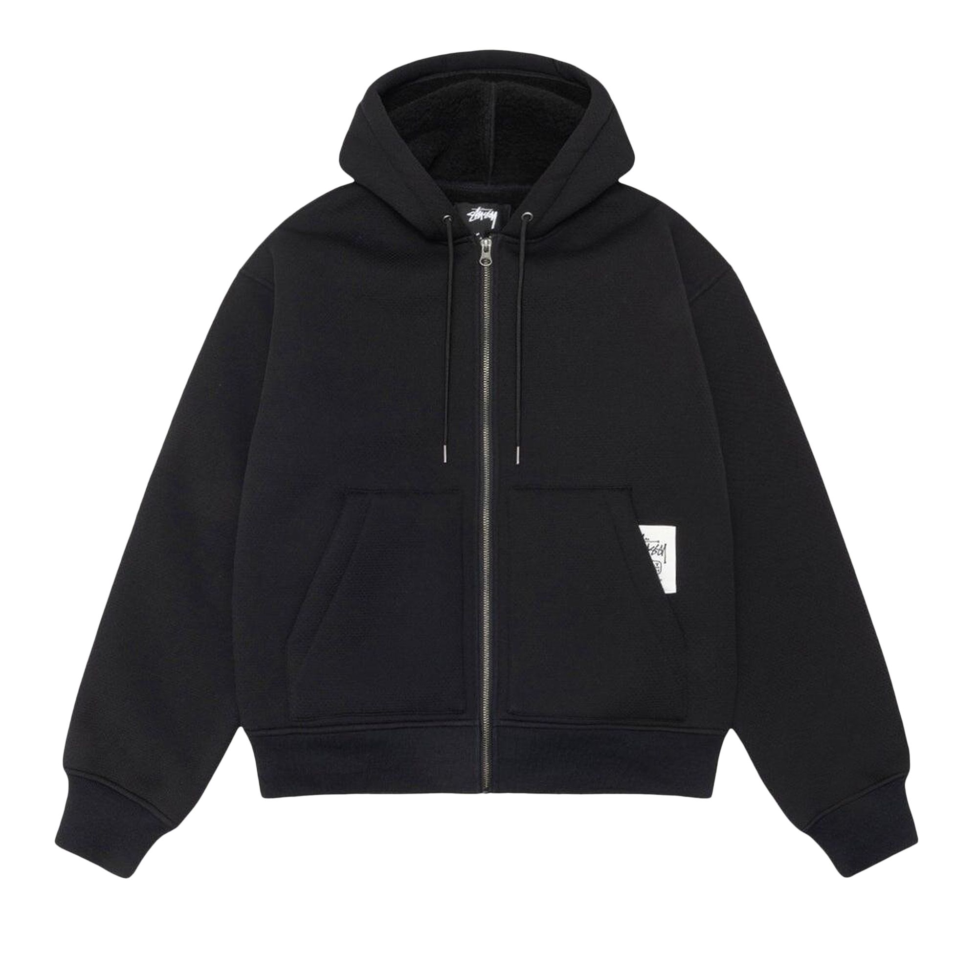 Pre-owned Stussy Bonded Sherpa Hoodie 'black' | Men's Size Xl