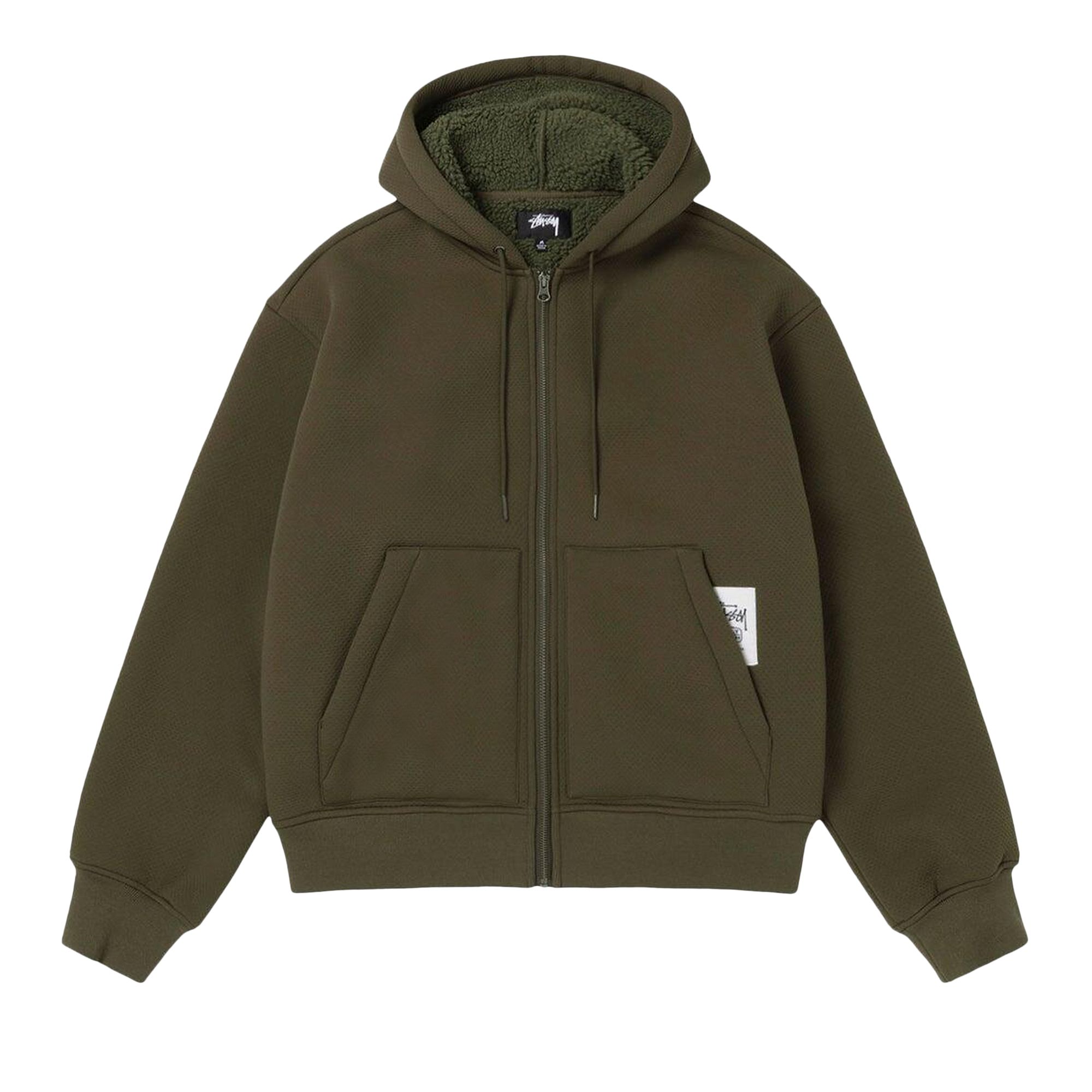 Pre-owned Stussy Bonded Sherpa Hoodie 'green' | Men's Size S