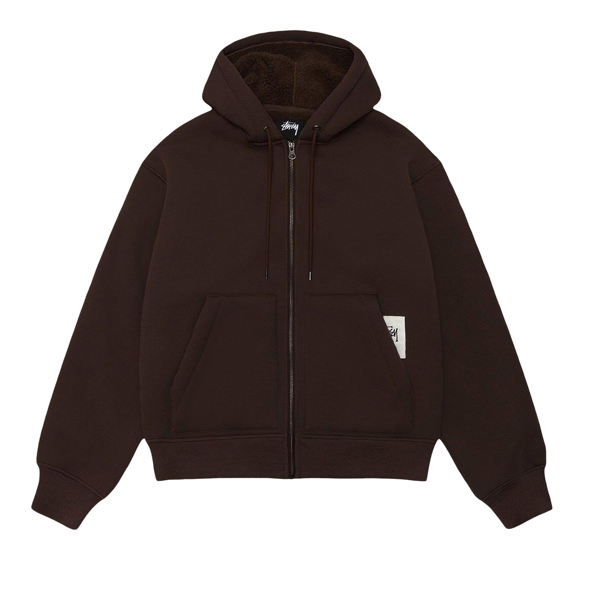 Pre-owned Stussy Bonded Sherpa Hoodie 'brown' | Men's Size L