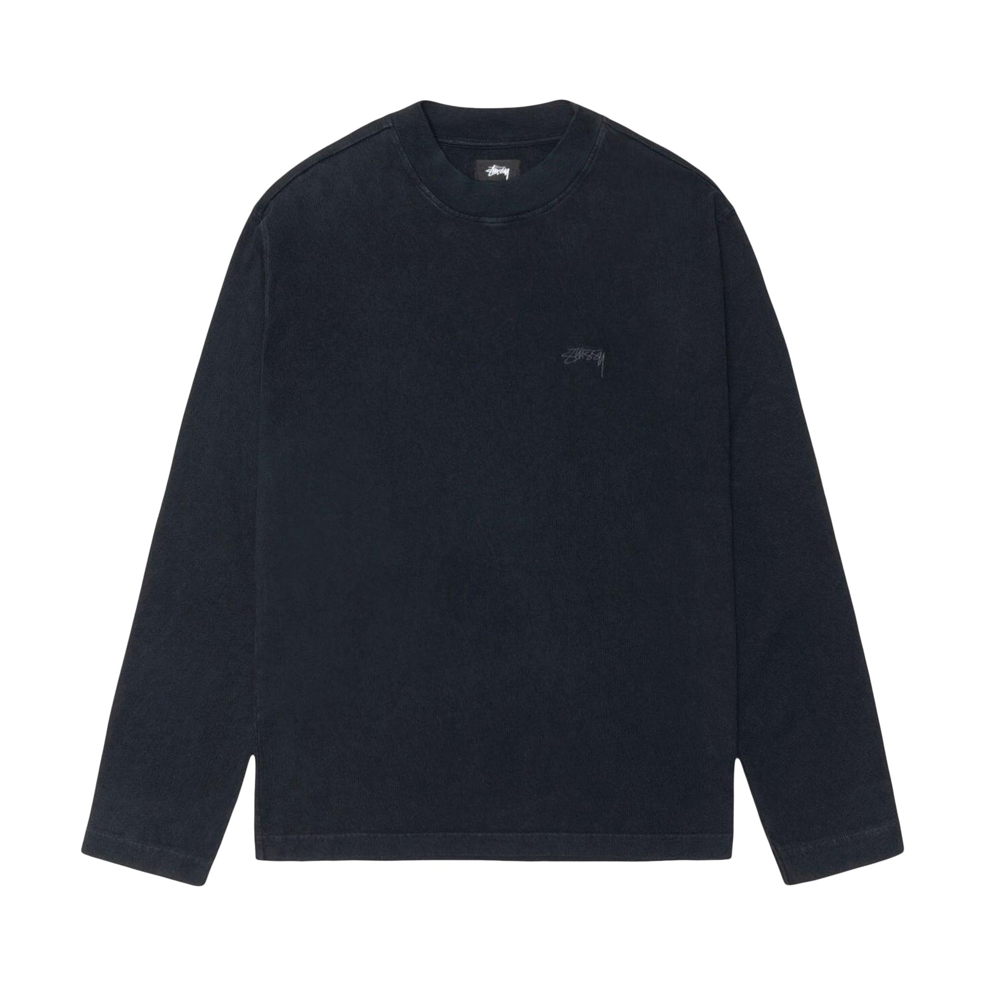 Pre-owned Stussy Dyed Long-sleeve Mock Neck Tee 'black' | Men's Size S
