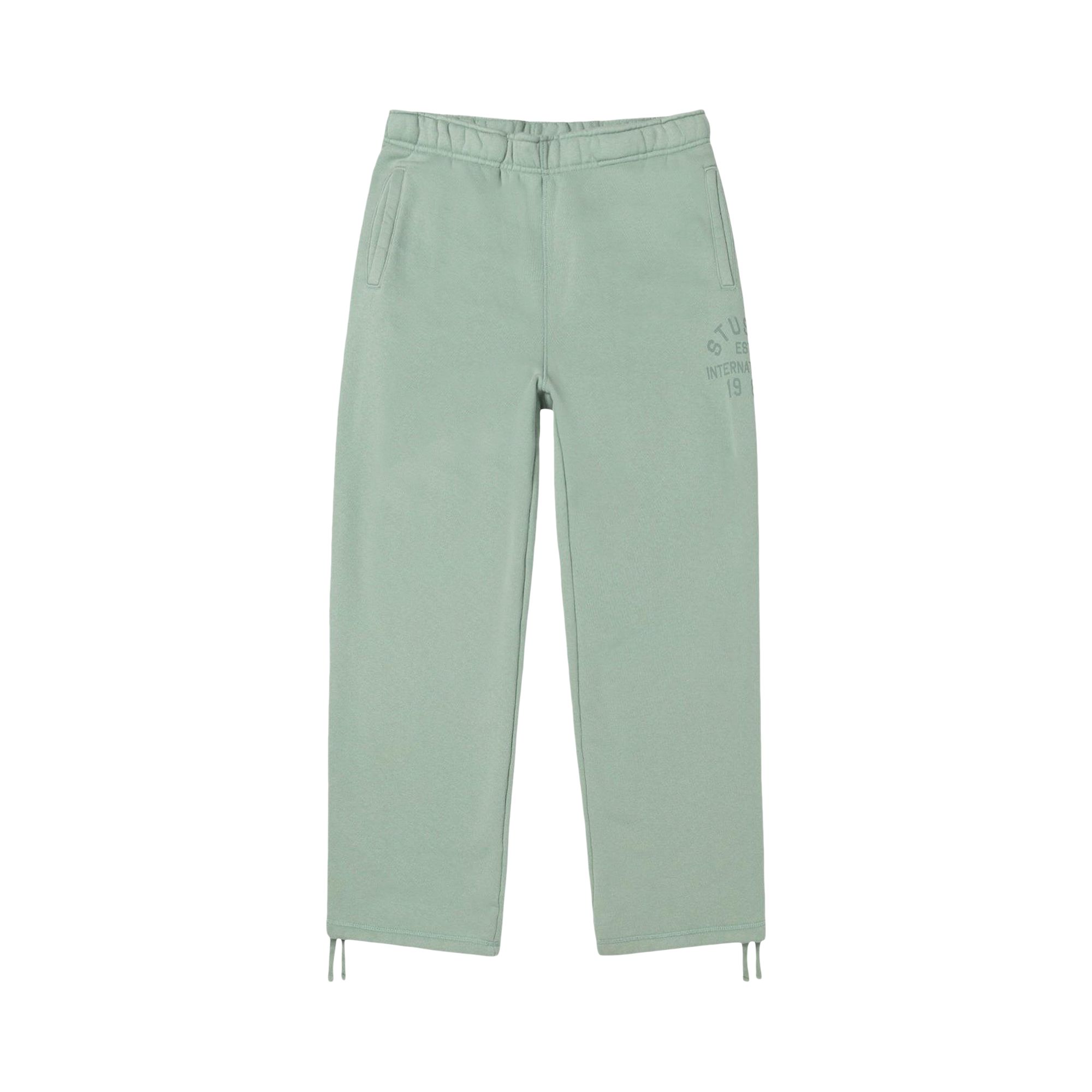 Pre-owned Stussy Established Fleece Pant 'grey Green' | Men's Size L In Gray