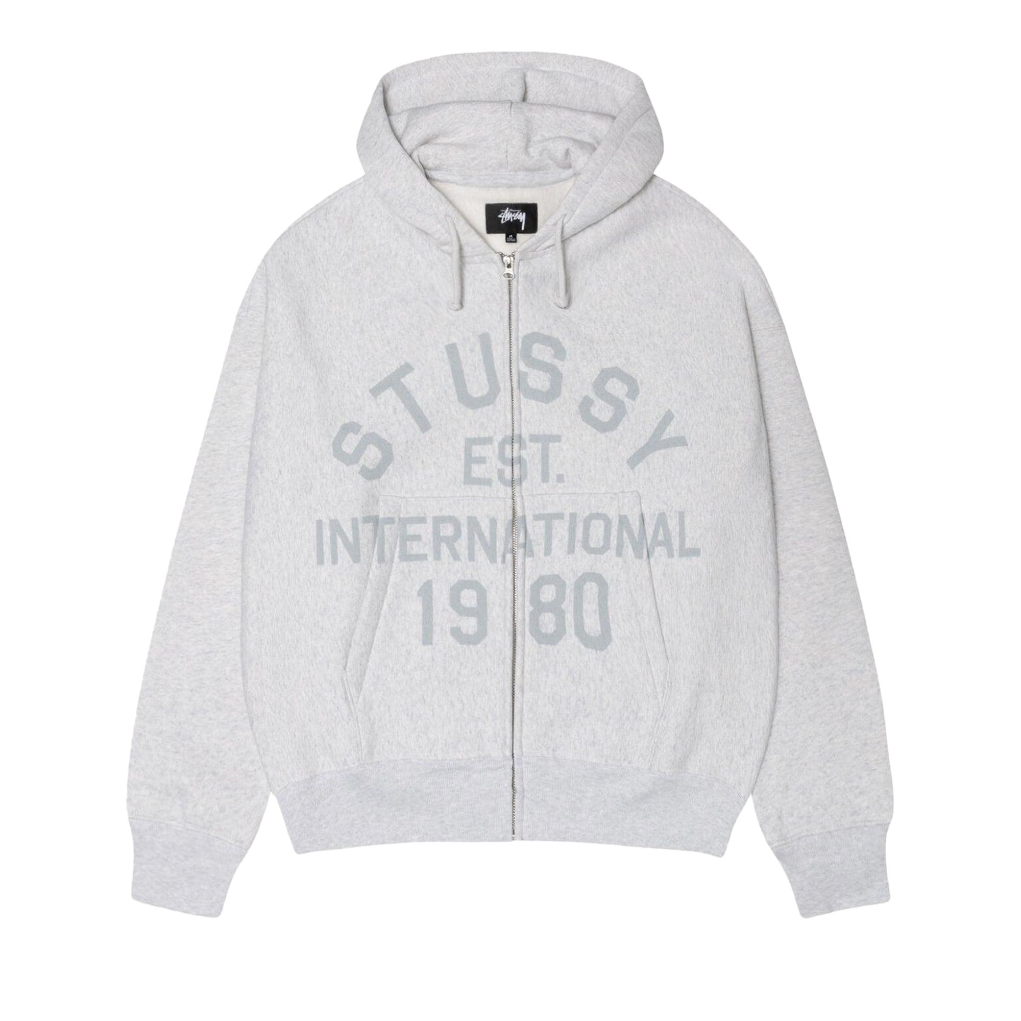 Pre-owned Stussy Established Zip Hoodie 'ash Heather' | Grey | Men's Size L In Gray