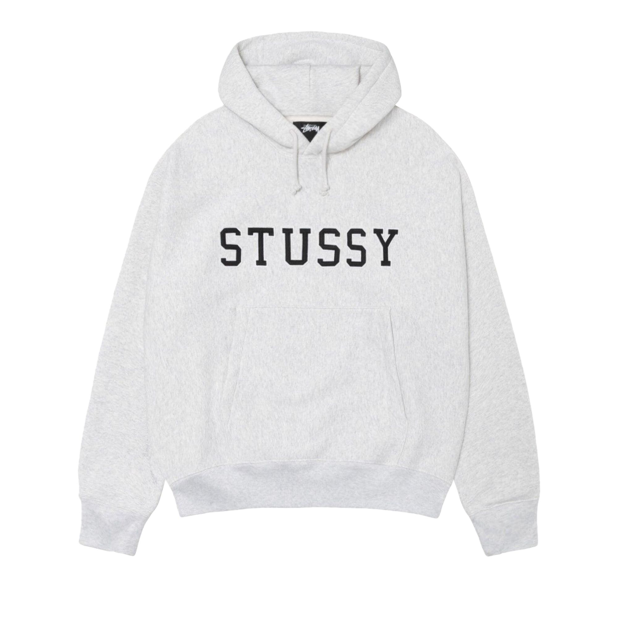 Pre-owned Stussy Felt Applique Hoodie 'ash Heather' | Grey | Men's Size Xl In Gray