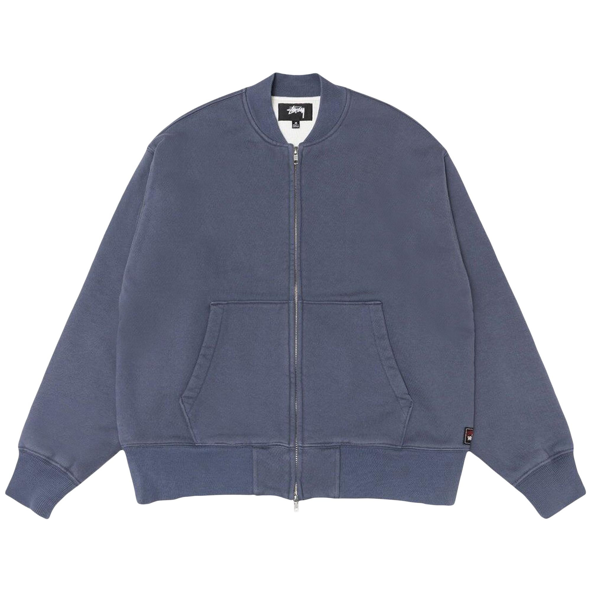 Pre-owned Stussy Thermal Lined Fleece Zip 'faded Blue' | Men's Size L