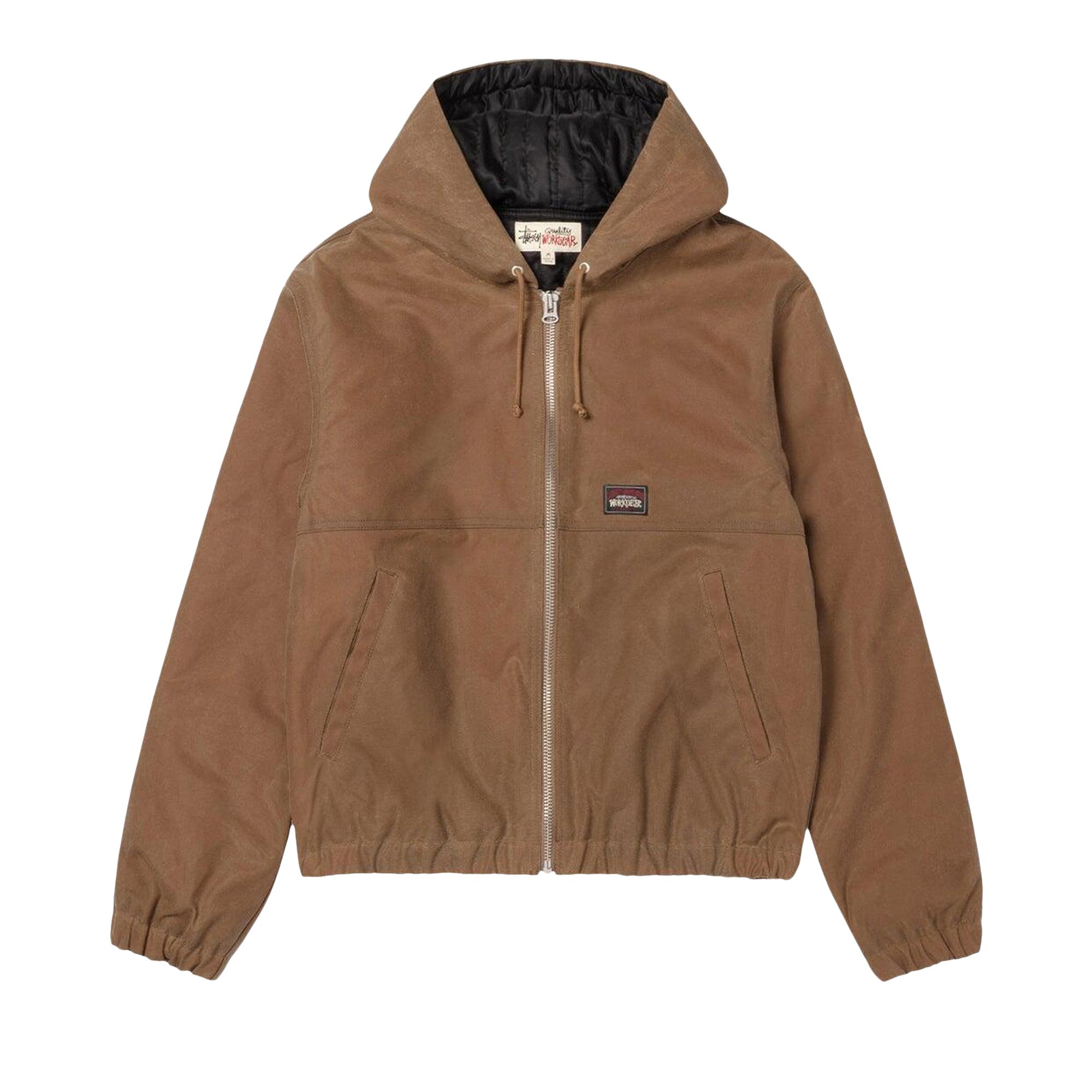 Pre-owned Stussy Waxed Cotton Work Jacket 'khaki' | Tan | Men's Size L In Brown