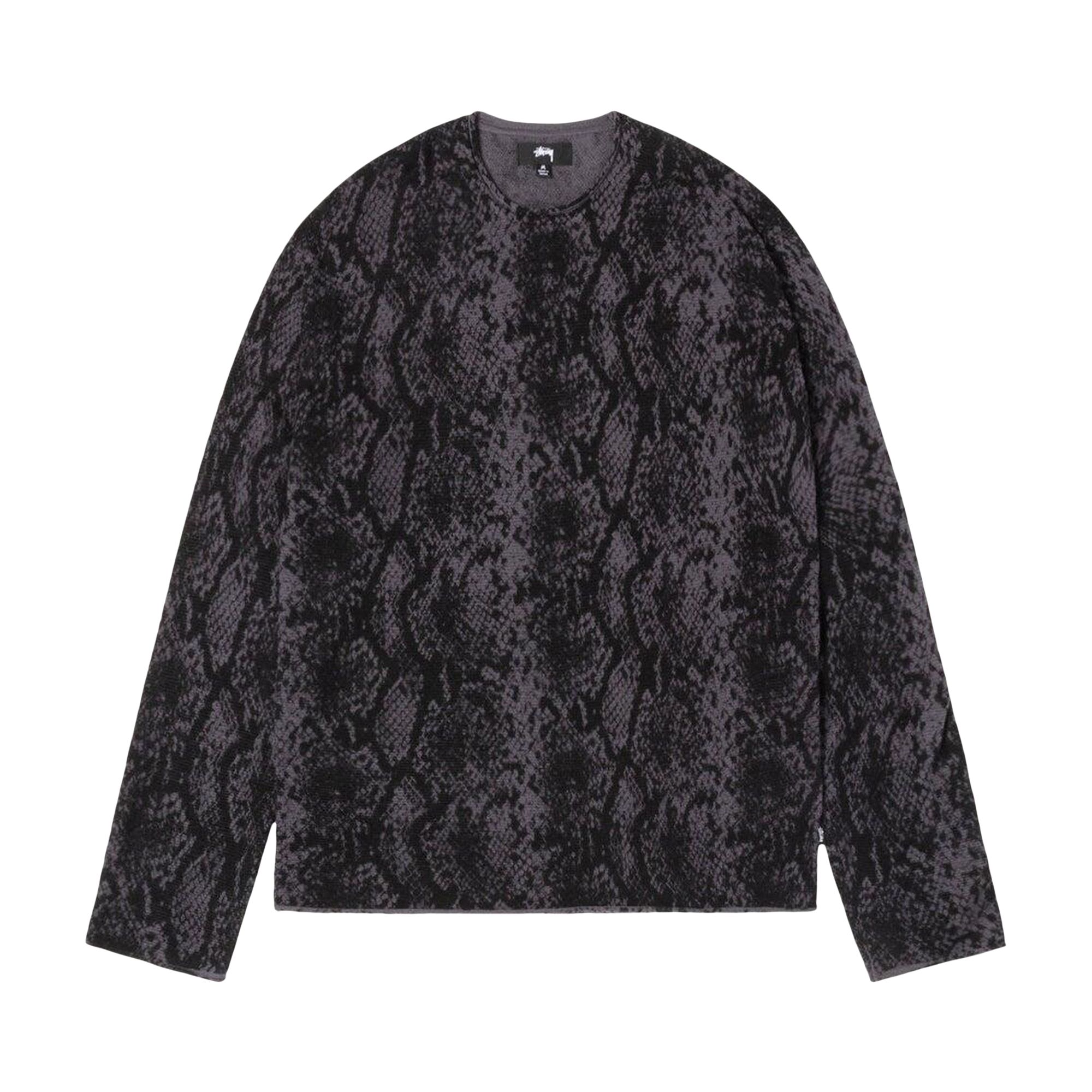 Pre-owned Stussy Python Knit Crew 'charcoal' | Grey | Men's Size S In Gray