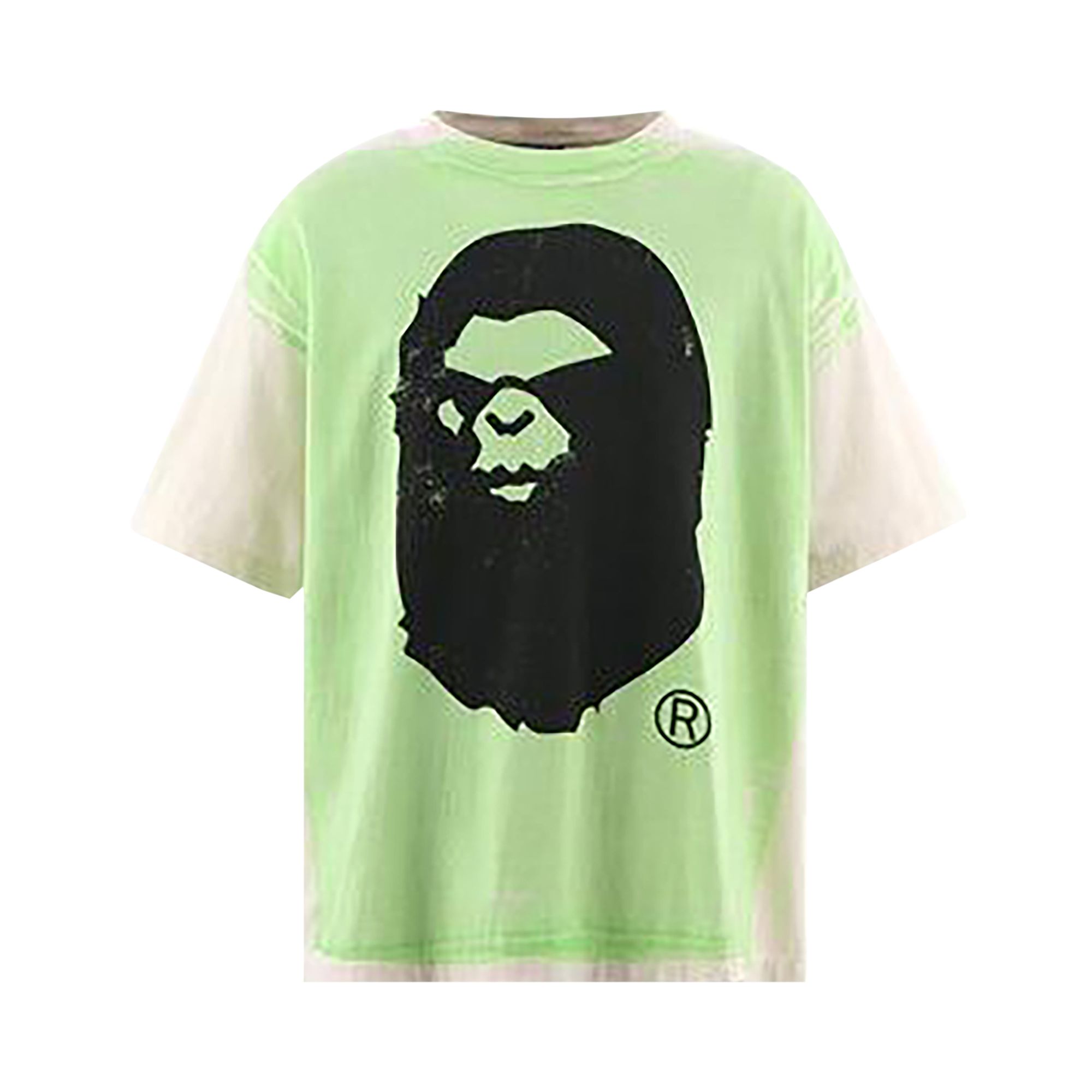 Pre-owned Saint Mxxxxxx X Bape Handprint Tee 'white Green' | Multi-color | Men's Size L