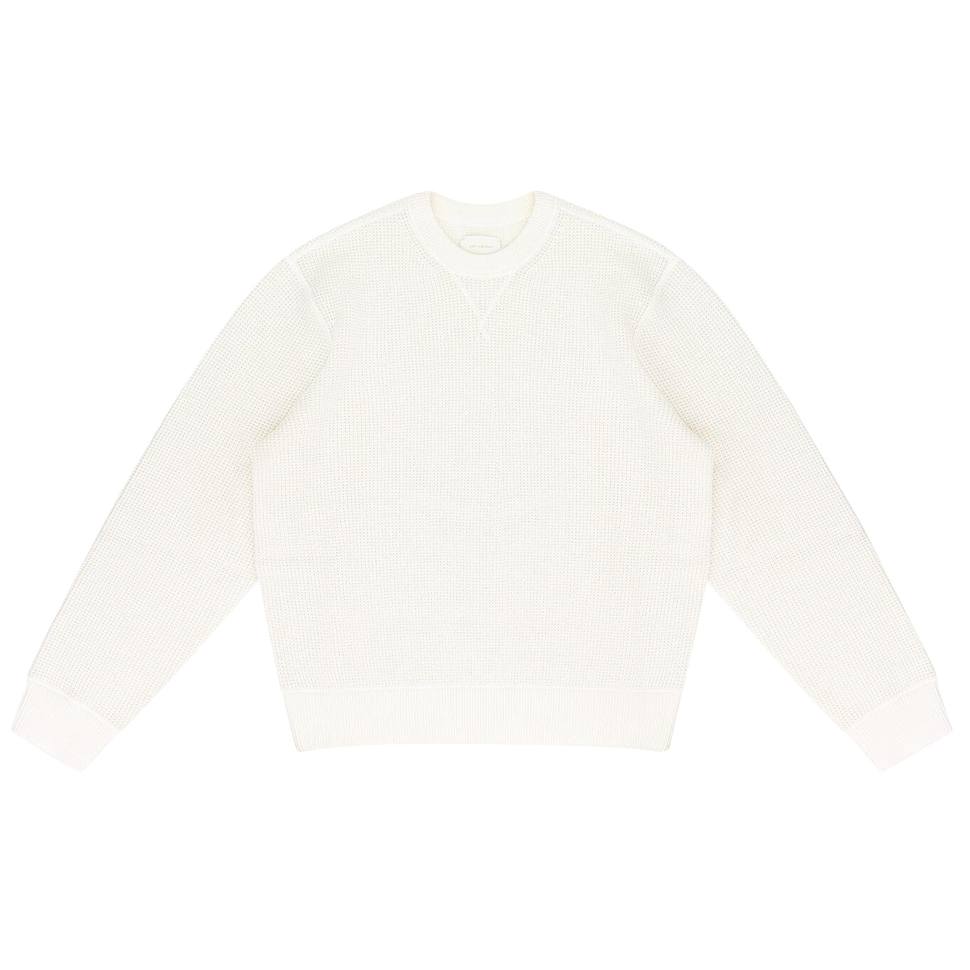 Pre-owned Aimé Leon Dore Merino Waffle Crewneck Sweater 'cream' | Men's Size S In White