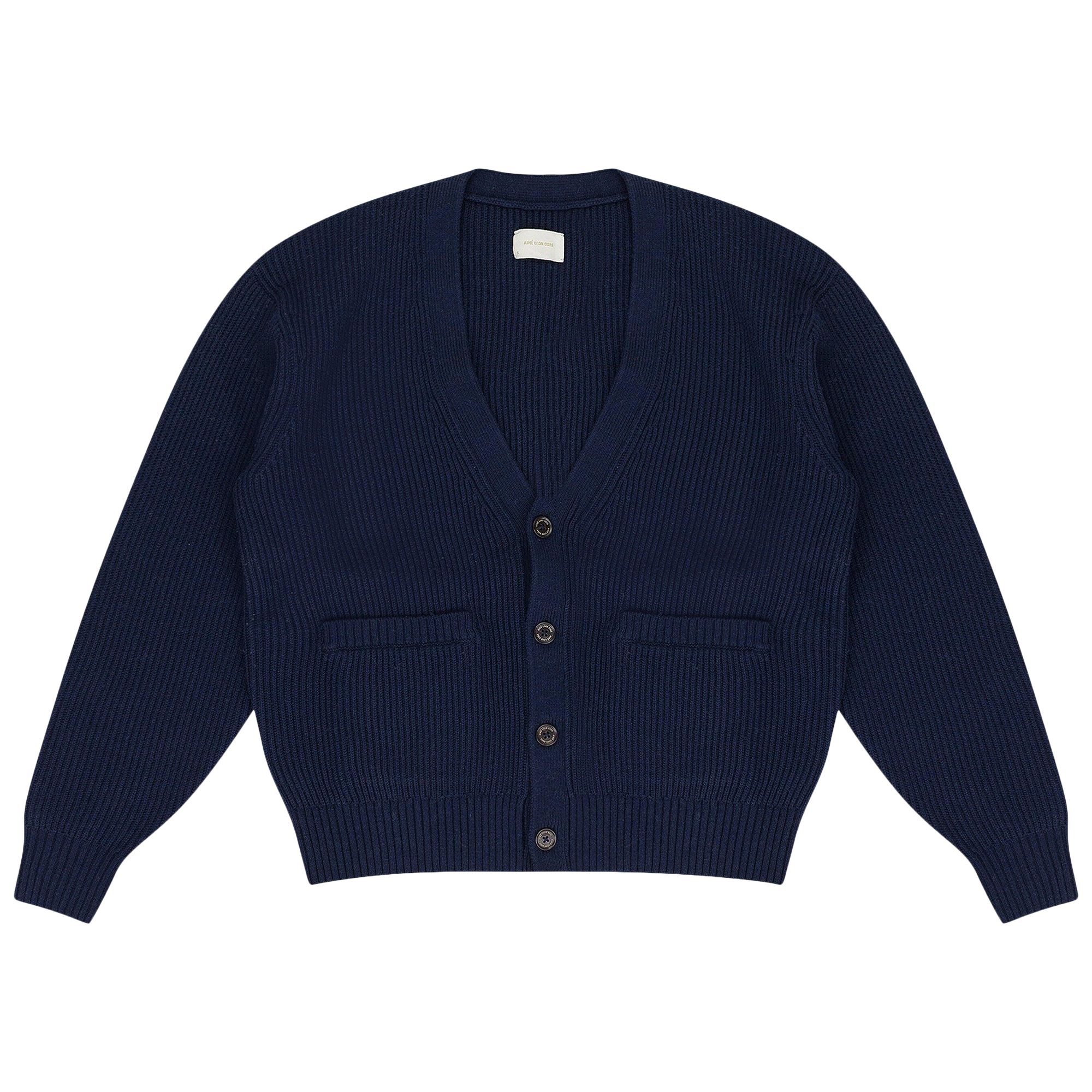 Pre-owned Aimé Leon Dore Waffle Knit Cardigan 'navy' | Blue | Men's Size S