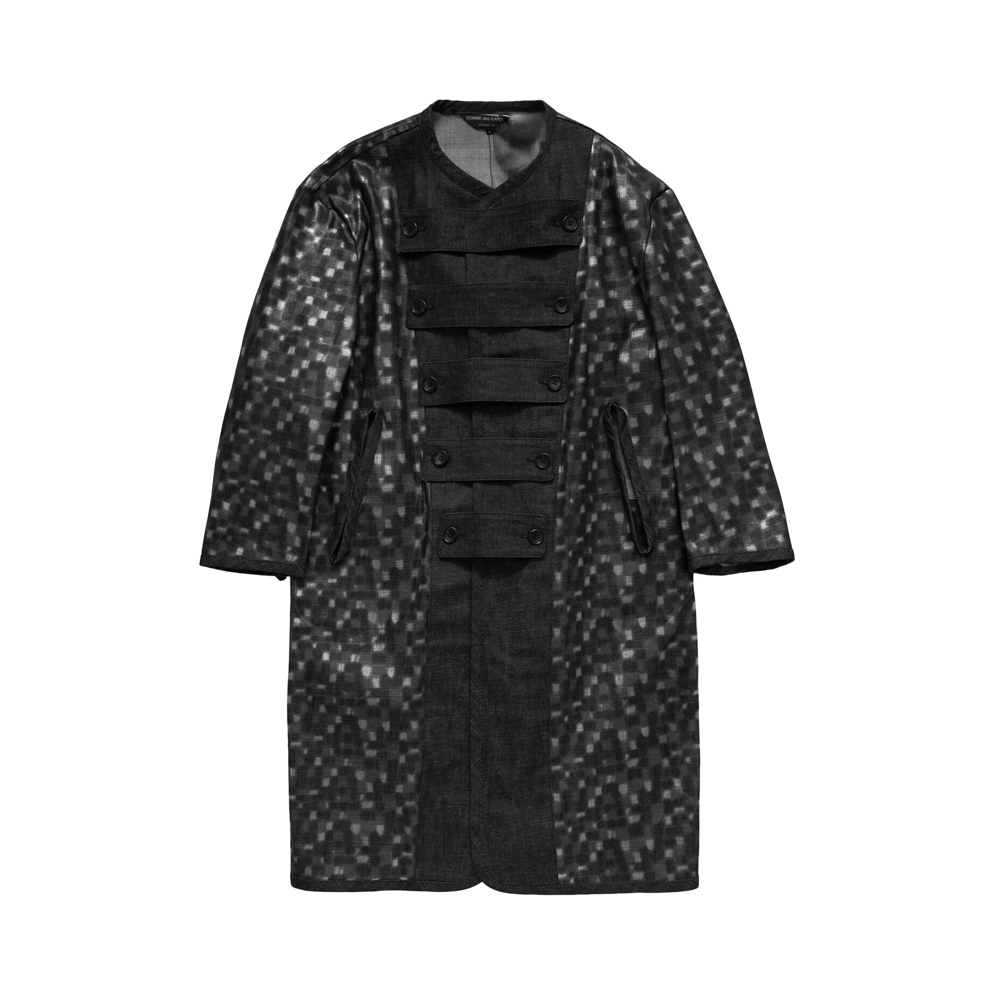 Pre-owned Comme Des Garçons Homme Deux Comme Des Garçons Homme Plus Denim Mixed Fabrics Coats 'indigo' | Blue | Men's Size M