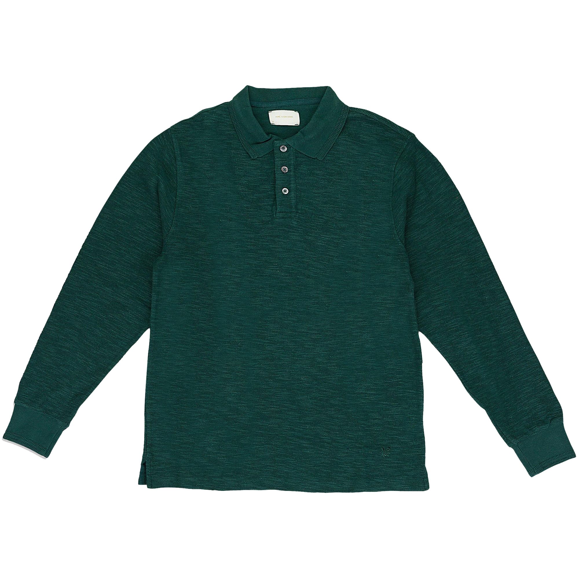 Pre-owned Aimé Leon Dore Crest Long-sleeve Polo Shirt 'green' | Men's Size M