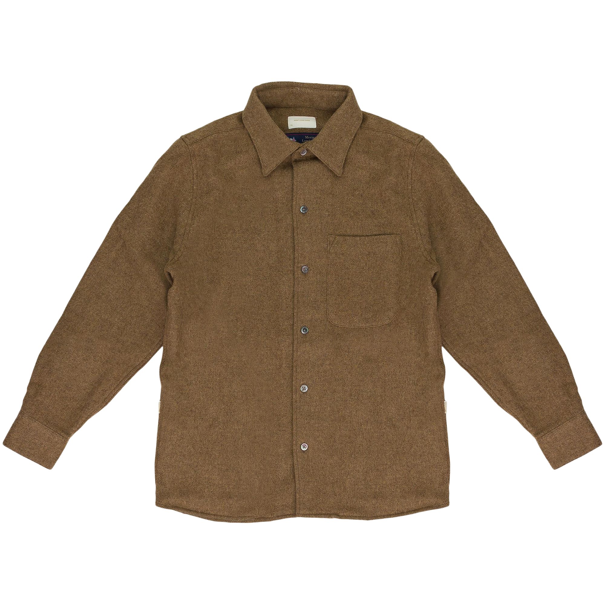Pre-owned Aimé Leon Dore Merino Wool Button Down Shirt 'brown' | Men's Size Xs