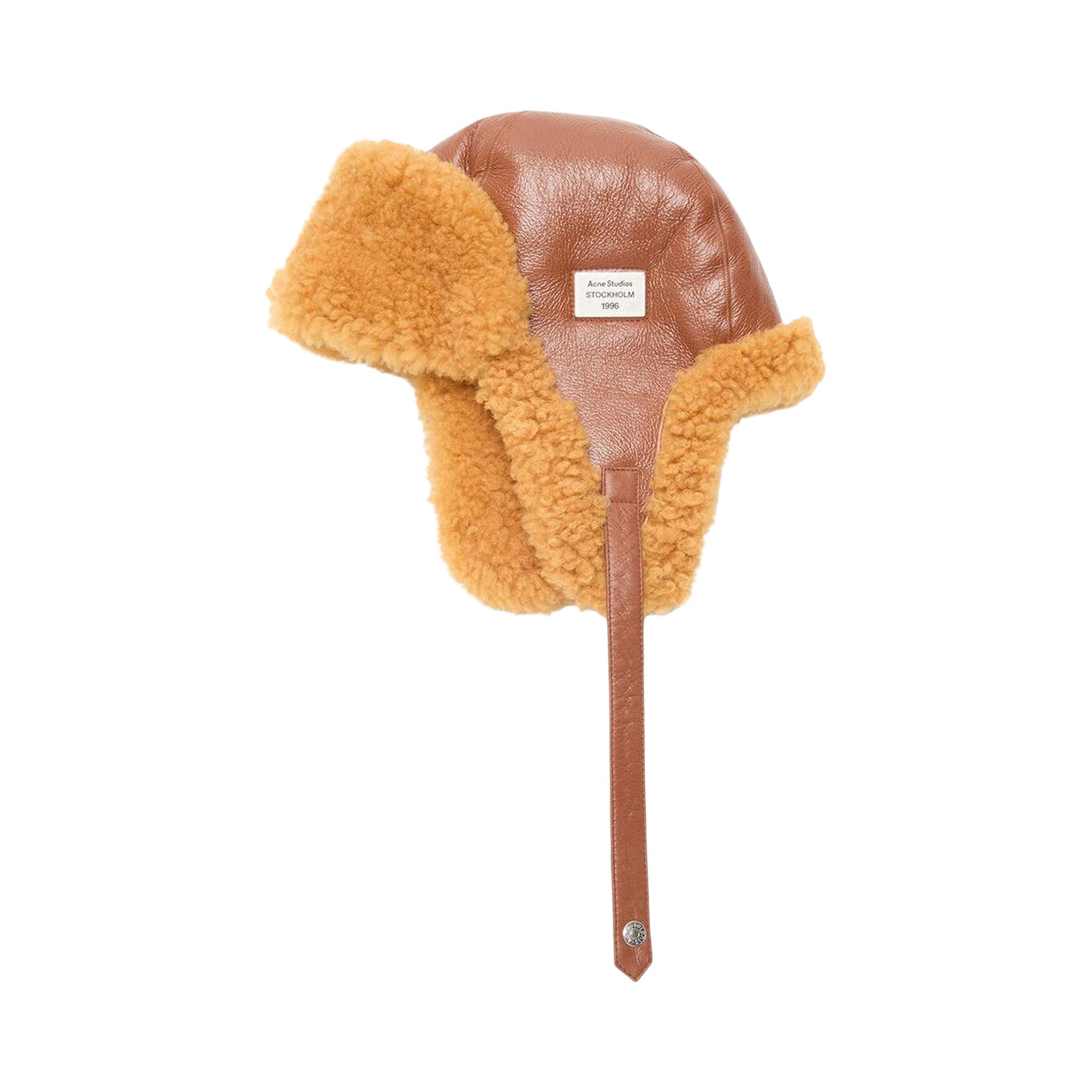 Pre-owned Acne Studios Shearling Hat 'rust Brown' | Men's Size Onesize