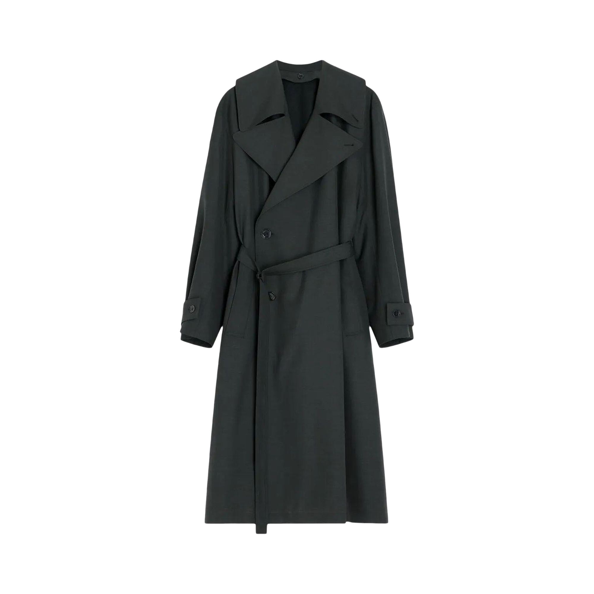 Pre-owned Lemaire Trench Coat With Detachable Lining 'coal' | Black | Women's Size 36