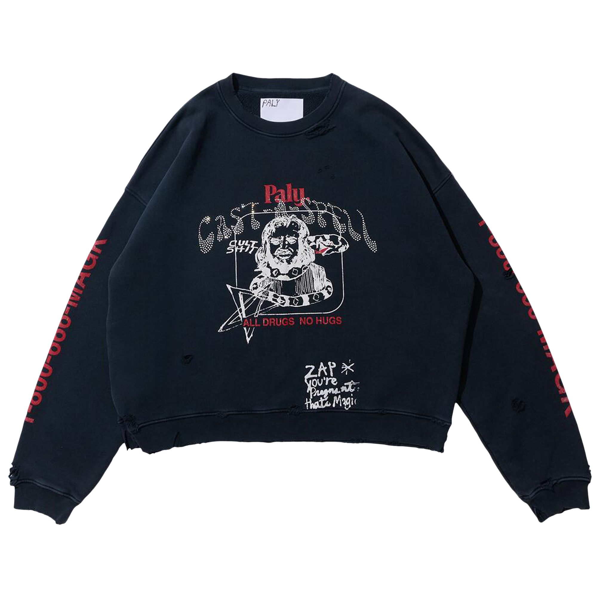 Pre-owned Paly Hollywood Cast A Spell Sweatshirt 'black' | Men's Size Xs/s