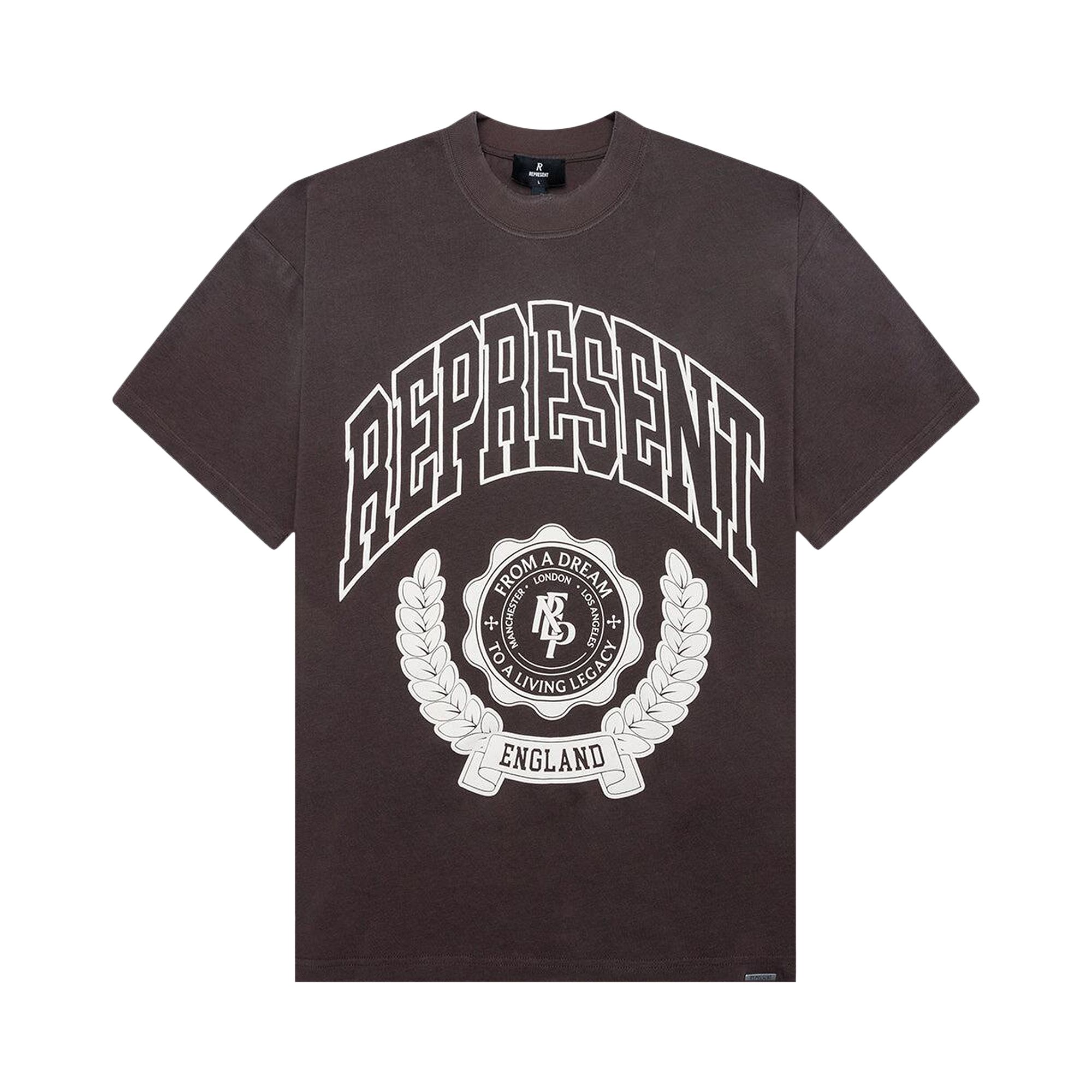 Pre-owned Represent Clo Legacy Crest Tee 'nero' | Brown | Men's Size L