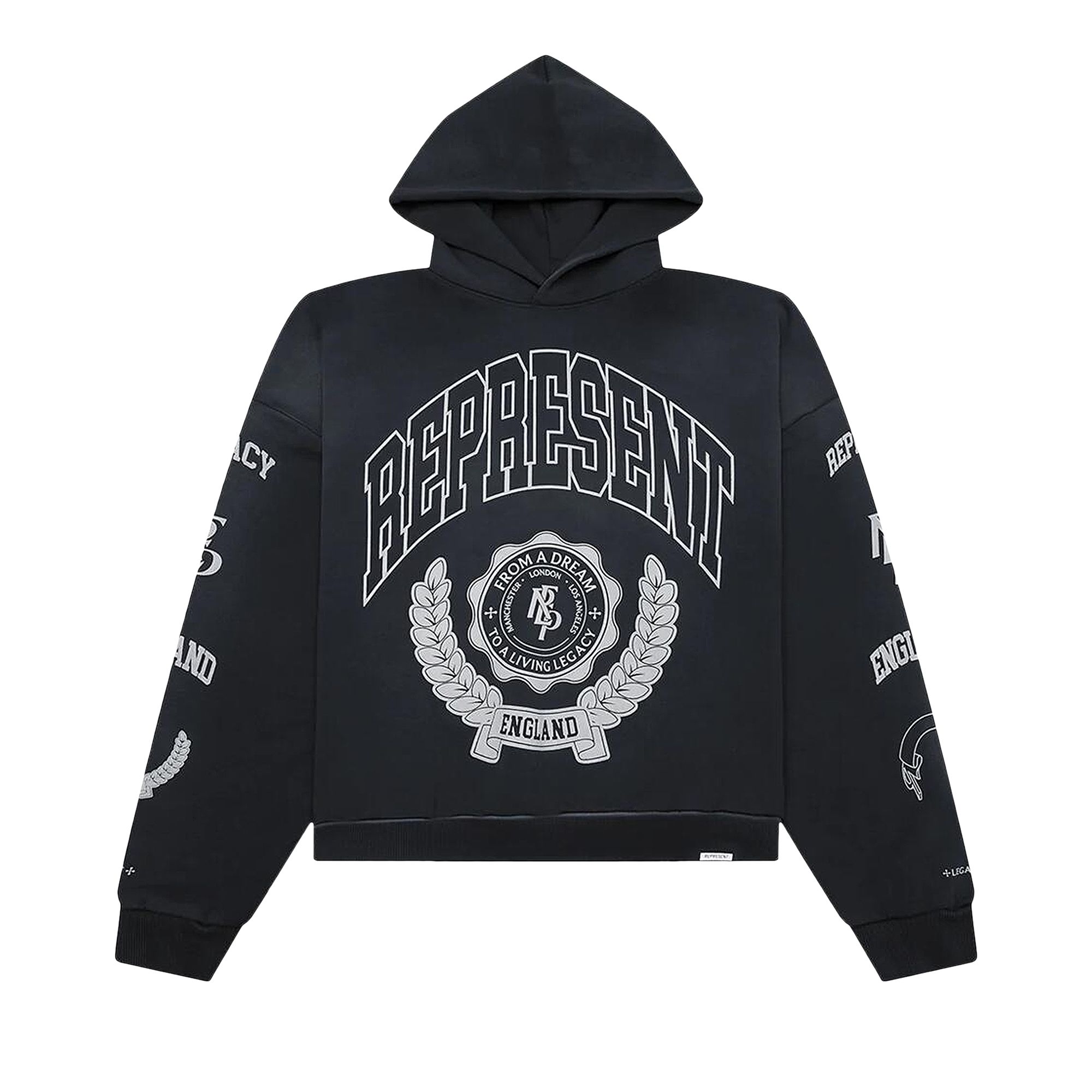 Pre-owned Represent Clo Legacy Crest Hoodie 'stained Black' | Men's Size M