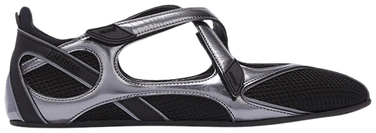 The Attico Wmns Ballerina Flat Floor 01 Black Silver