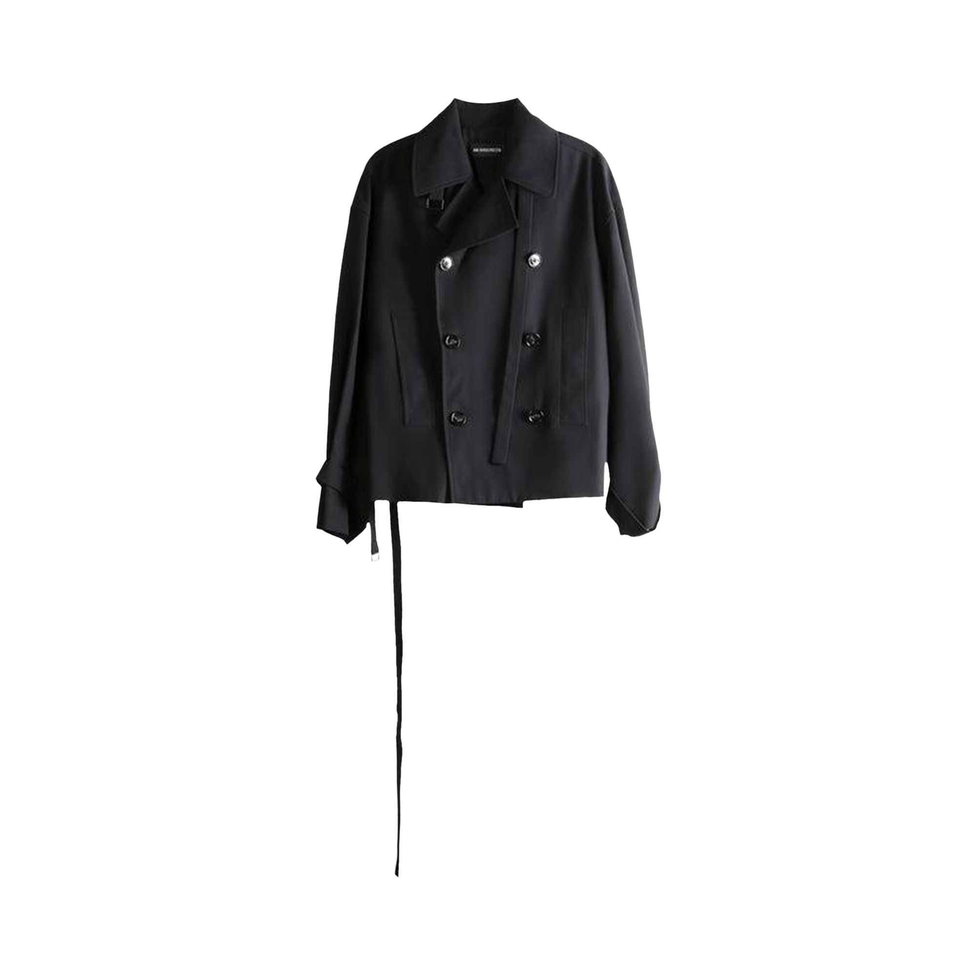 Pre-owned Ann Demeulemeester Leni Double Breasted Cropped Trench Coat 'black' | Women's Size 40