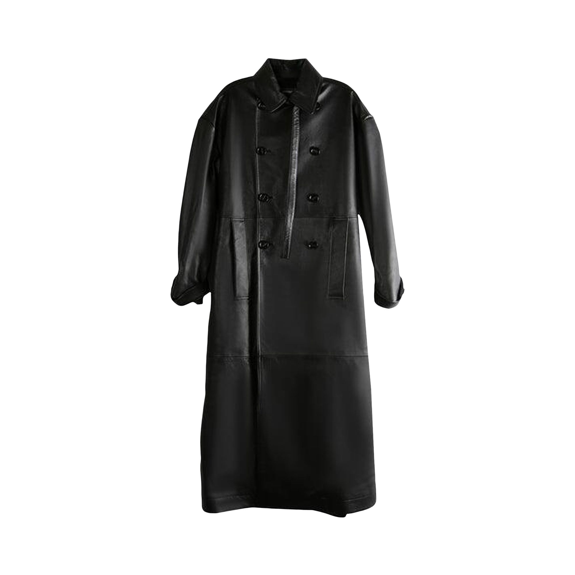 Pre-owned Ann Demeulemeester Ansa Double Breasted Trench Coat 'black' | Women's Size 38