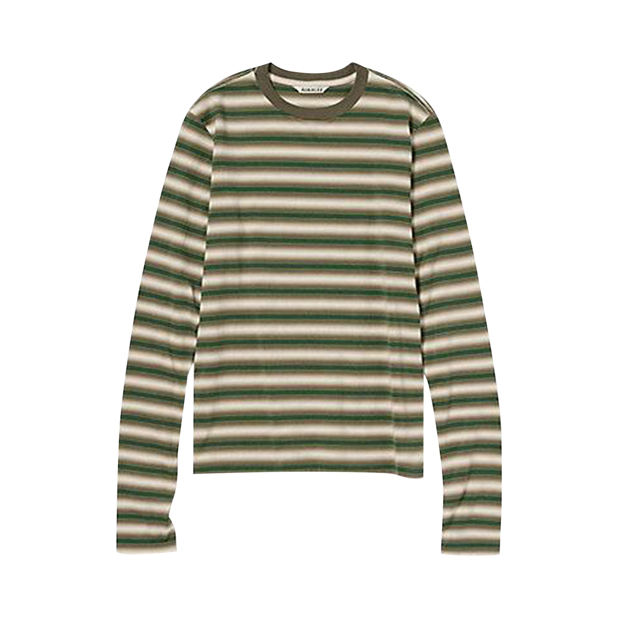 Pre-owned Auralee Gradient Stripe Jersey Long Sleeve T-shirt 'faded Brown Stripe' | Women's Size 1