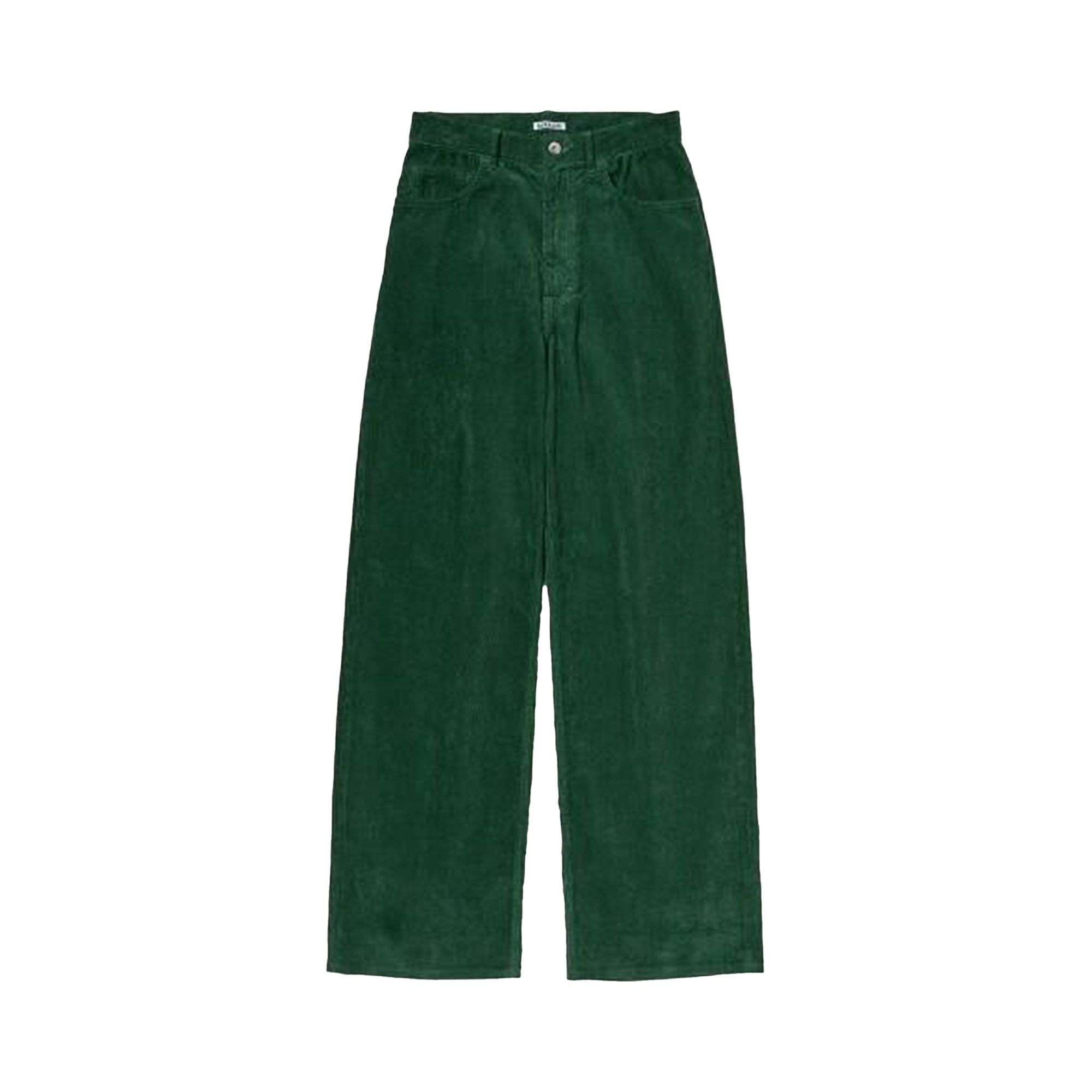 Pre-owned Auralee Pigment Dyed Finx Corduroy Wide 5p Pants 'forest Green' | Women's Size 2