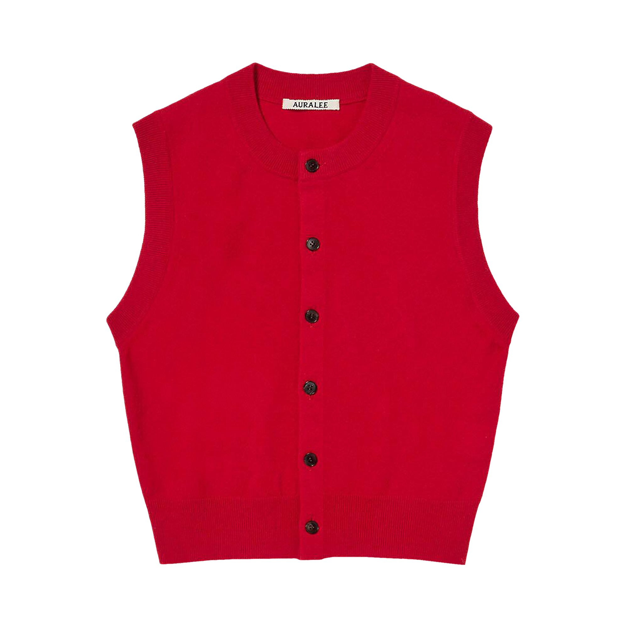 Pre-owned Auralee High Twist Wool Knit Vest Top 'red' | Women's Size 0