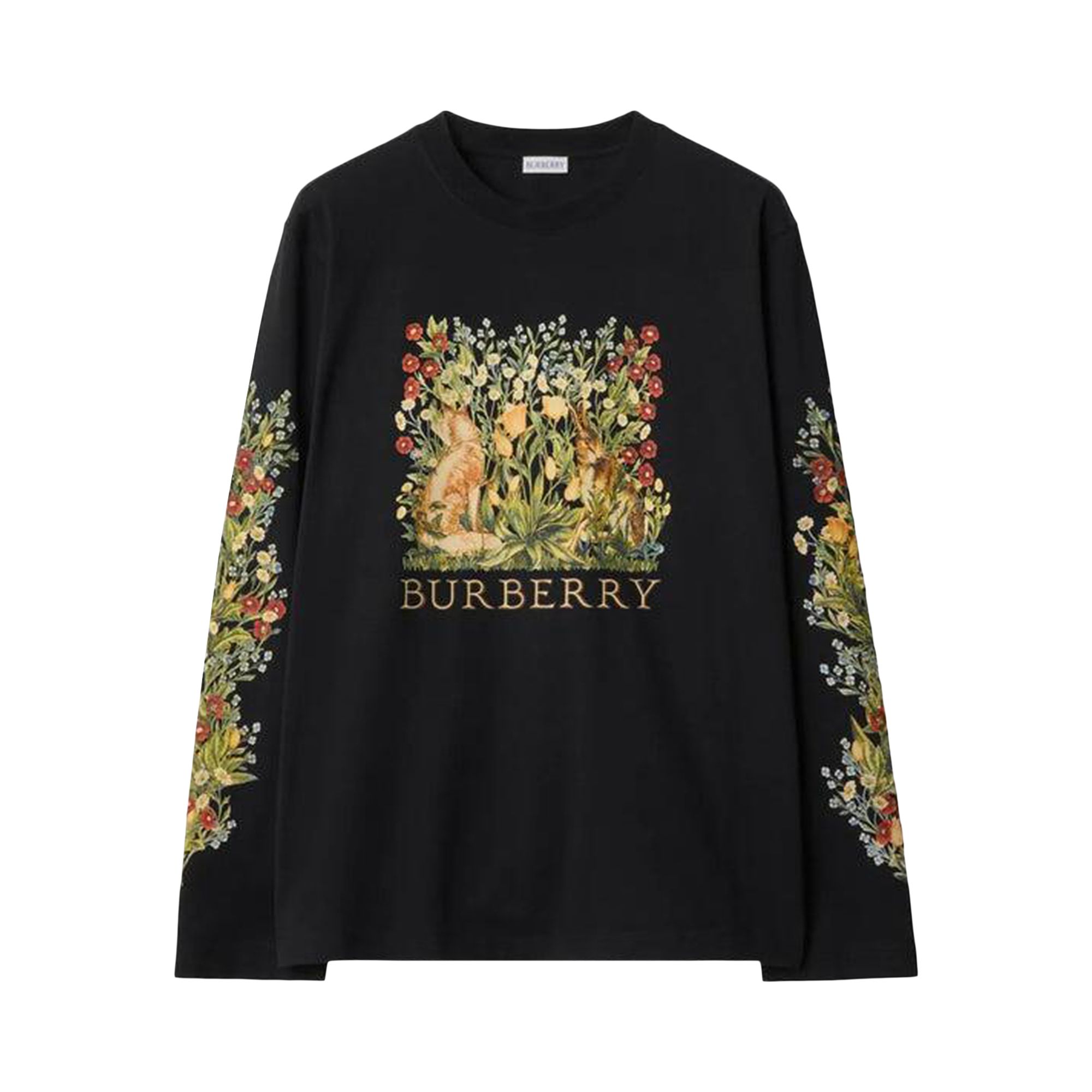 Pre-owned Burberry Crewneck Long Sleeve Shirt 'black' | Men's Size M