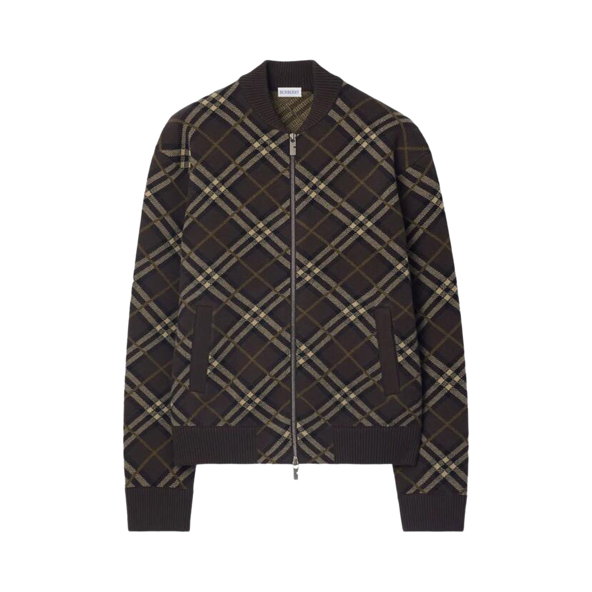 Pre-owned Burberry Check Zip-up Jacket 'truffle' | Tan | Men's Size M In Brown