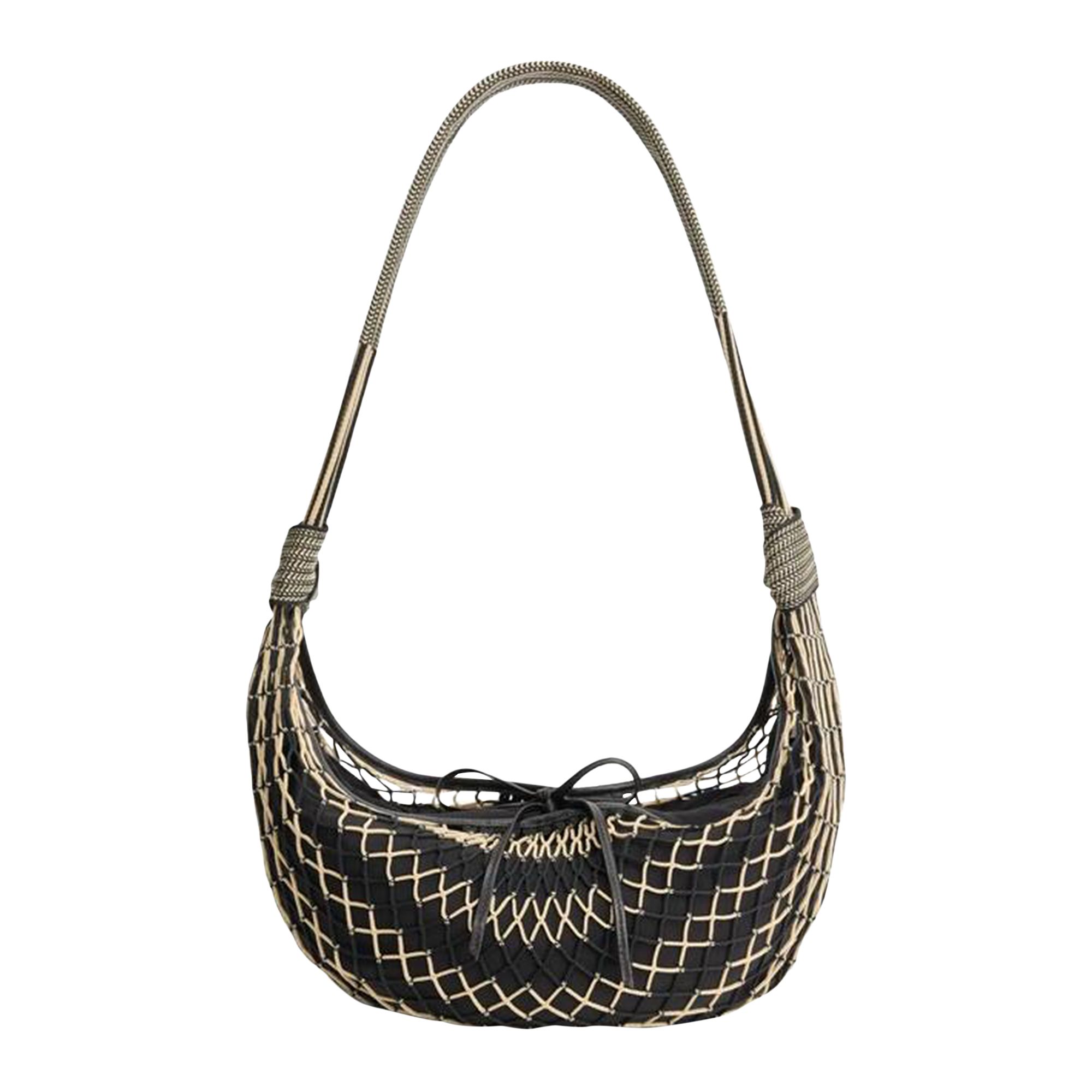 Pre-owned Lemaire Croissant Filt Bag 'chevron Light Beige' | Black | Men's Size Onesize