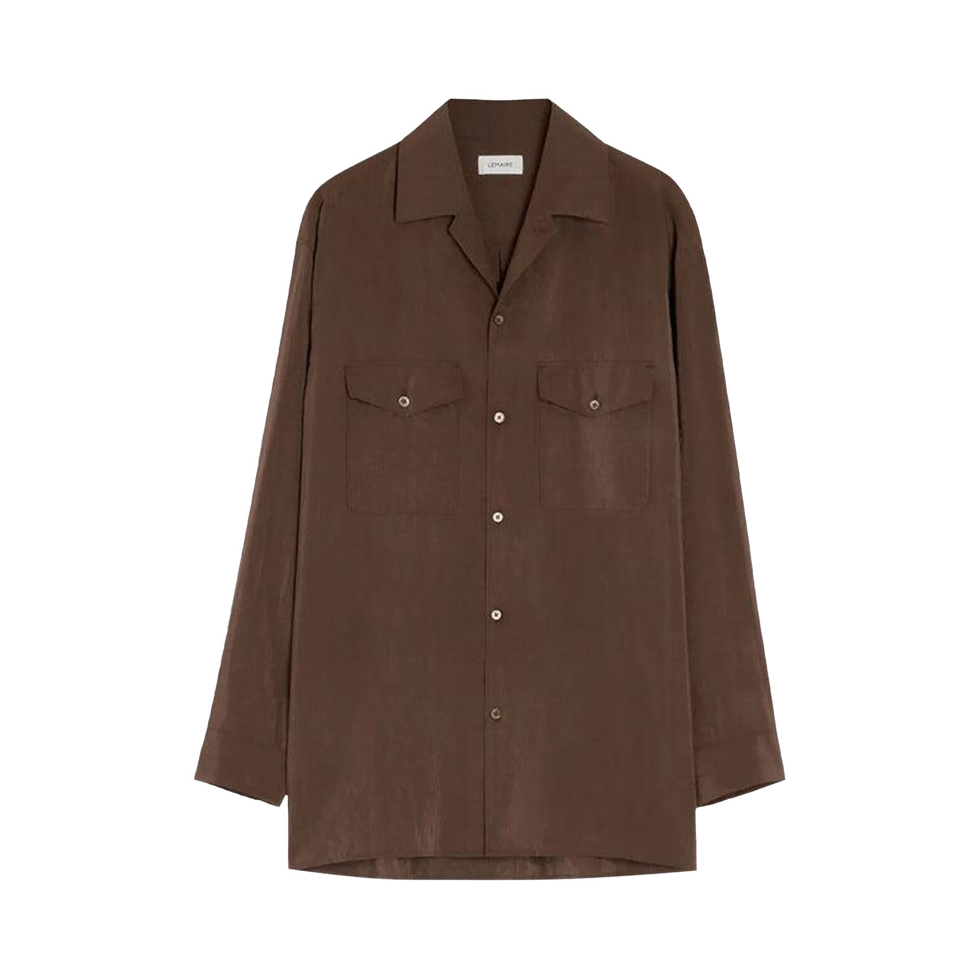Pre-owned Lemaire Convertible Collar Shirt 'brunette' | Brown | Men's Size 46